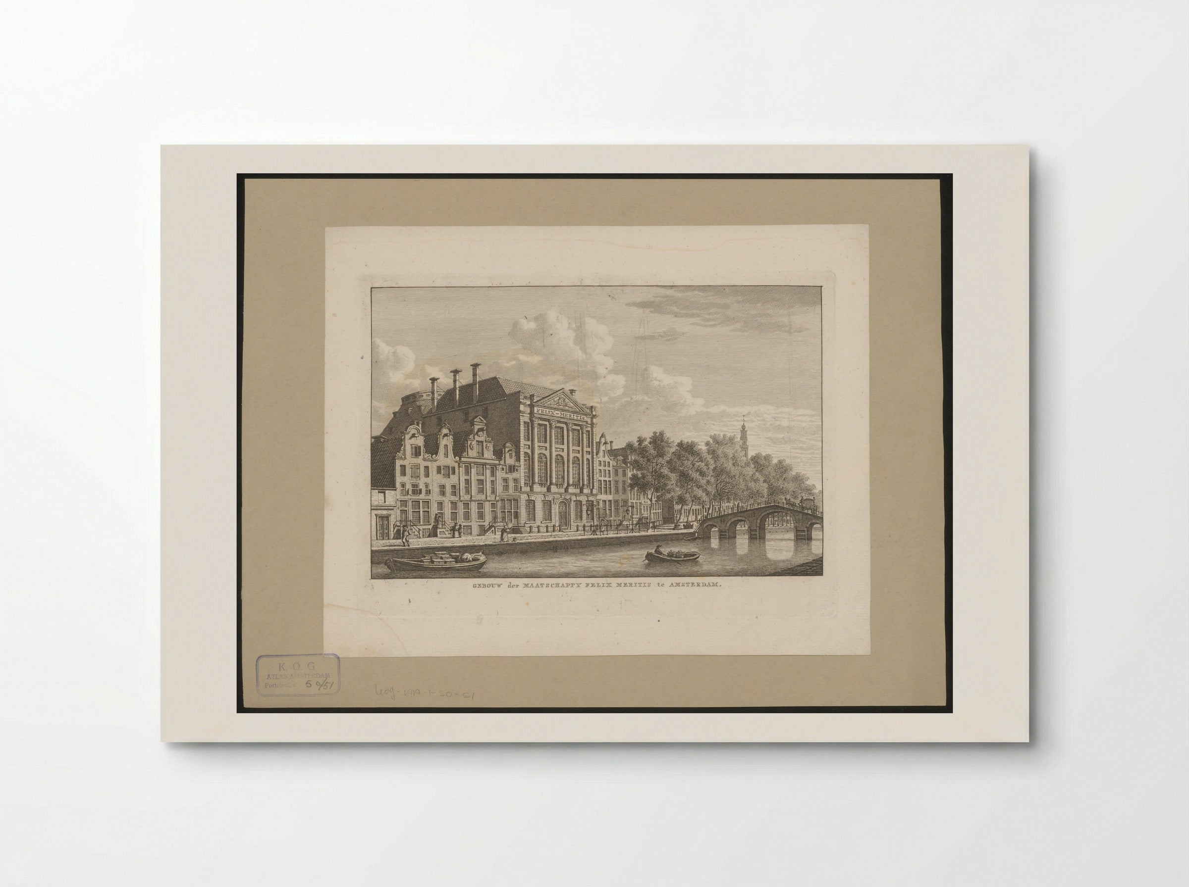 Gezicht op het gebouw Felix Meritis te Amsterdam - Carel Frederik Bendorp (I) - Poster