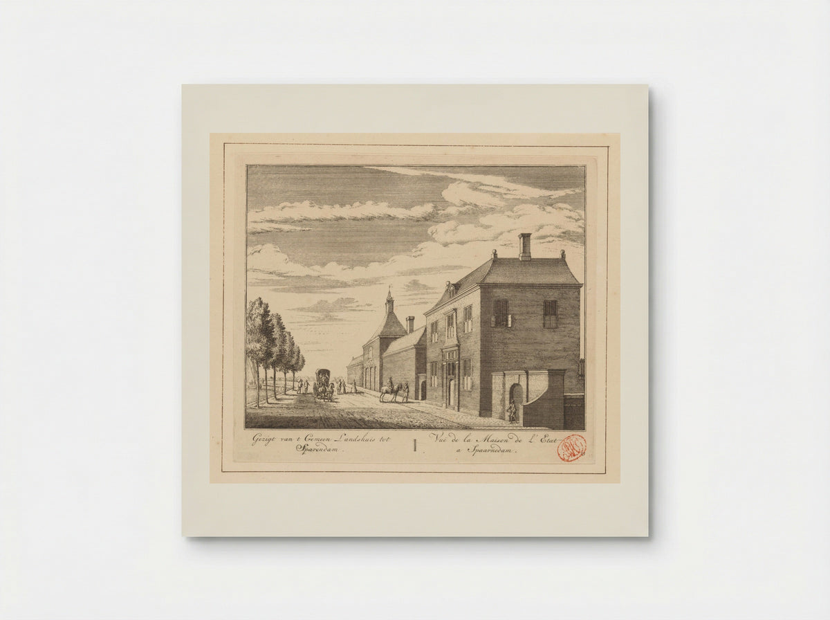 Gezicht op het gemeenlandshuis te Spaarndam - Abraham Rademaker - Poster