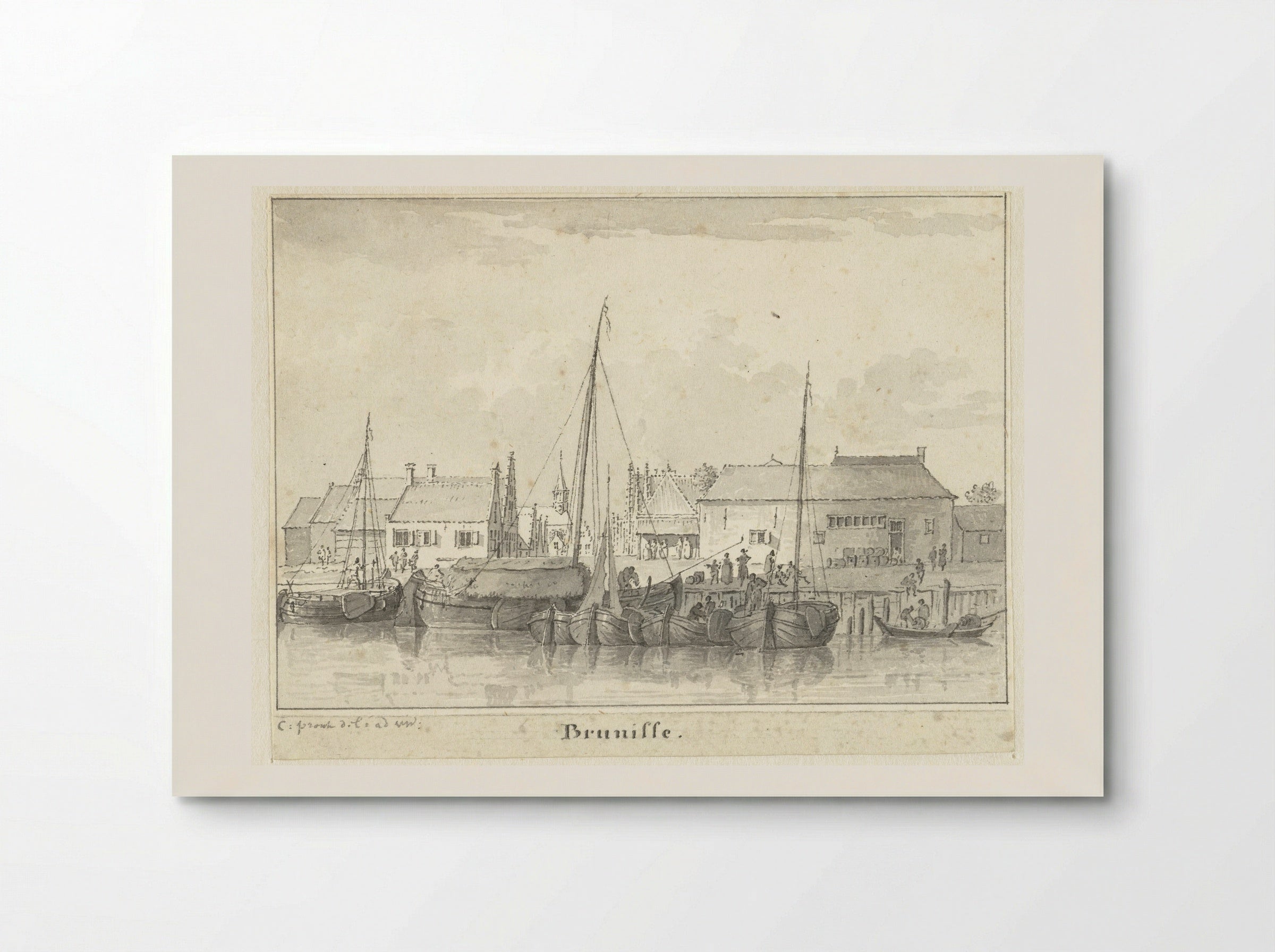 Gezicht op het haventje van Bruinisse - Cornelis Pronk - Poster