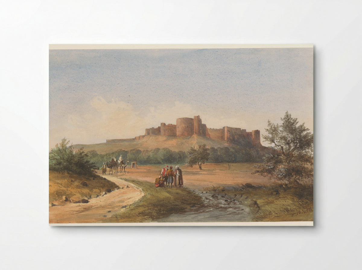 Gezicht op het kasteel St. Louis te Sidon, Libanon - Charles William Meredith van de Velde - Poster