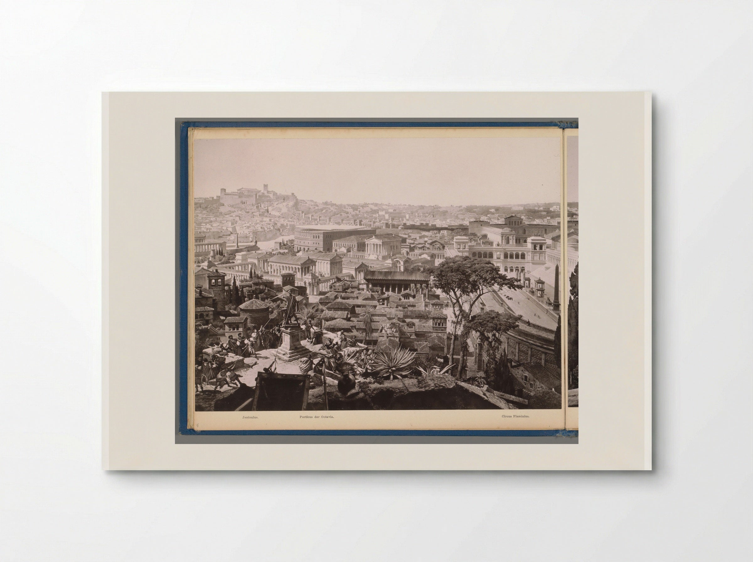 Gezicht op het oude Rome: de Janiculum, de Porticus van Octavia en het Circus Flaminius - Franz Hanfstaengl - Poster