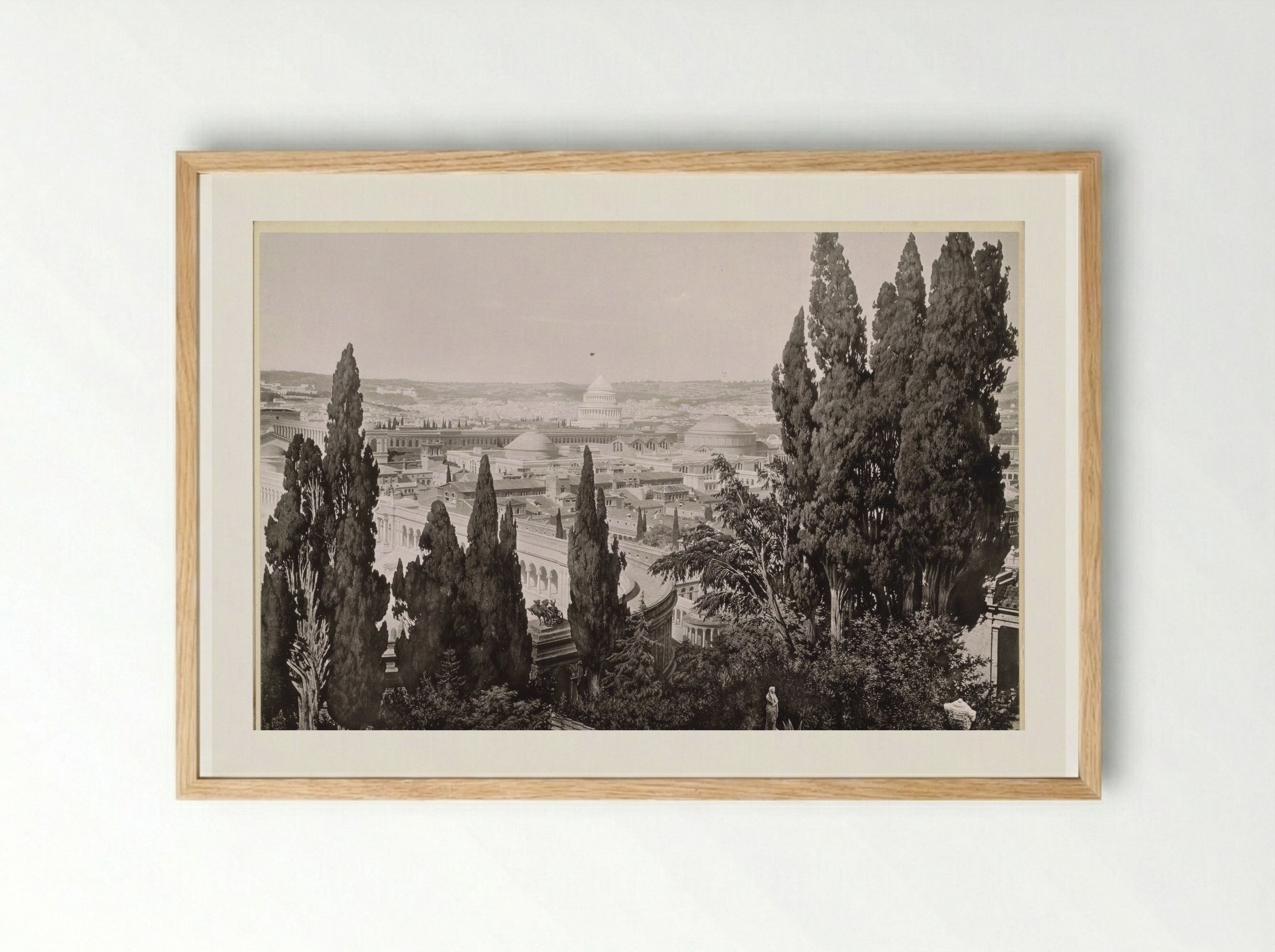 Gezicht op het oude Rome - Franz Hanfstaengl - Framed Print Wood
