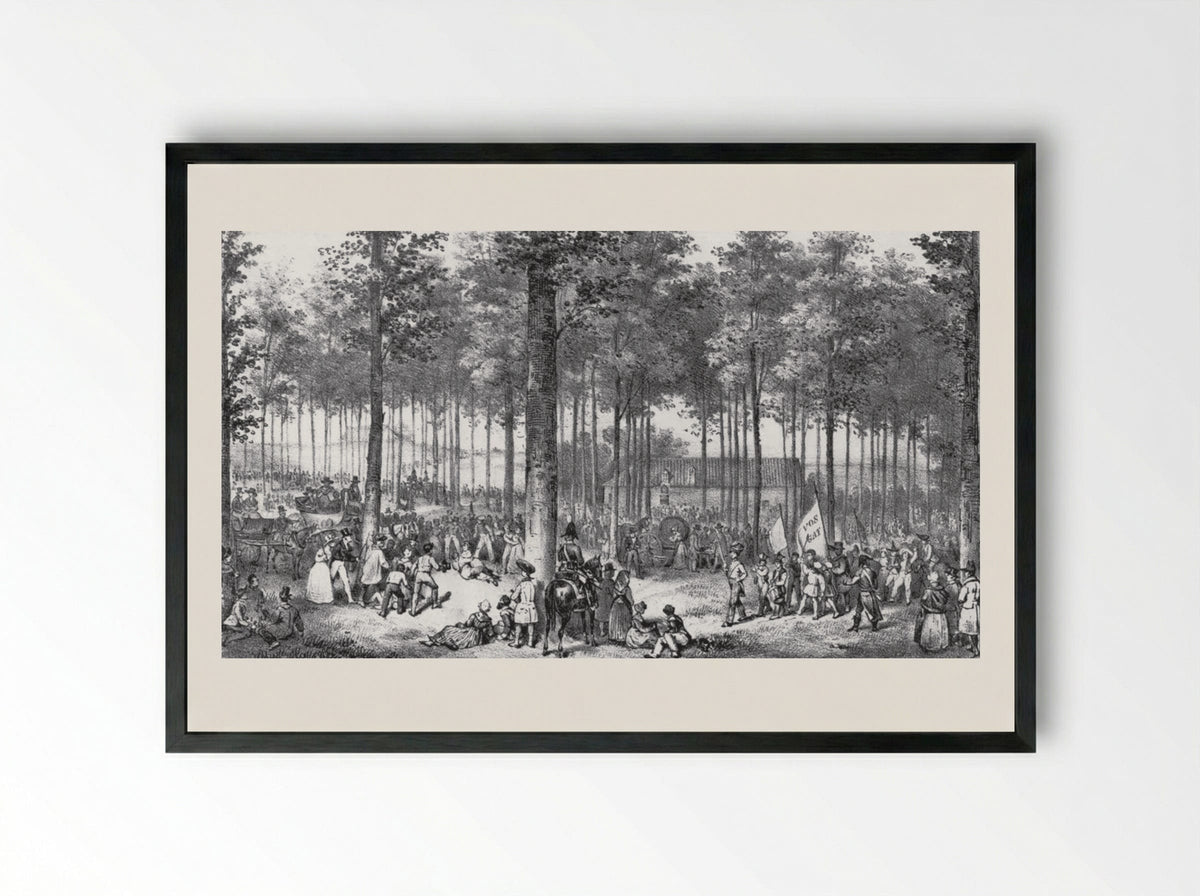 Gezicht op het oude paleis van justitie - Jean Baptiste Ambroise Marcellin Jobard - Framed Print Black