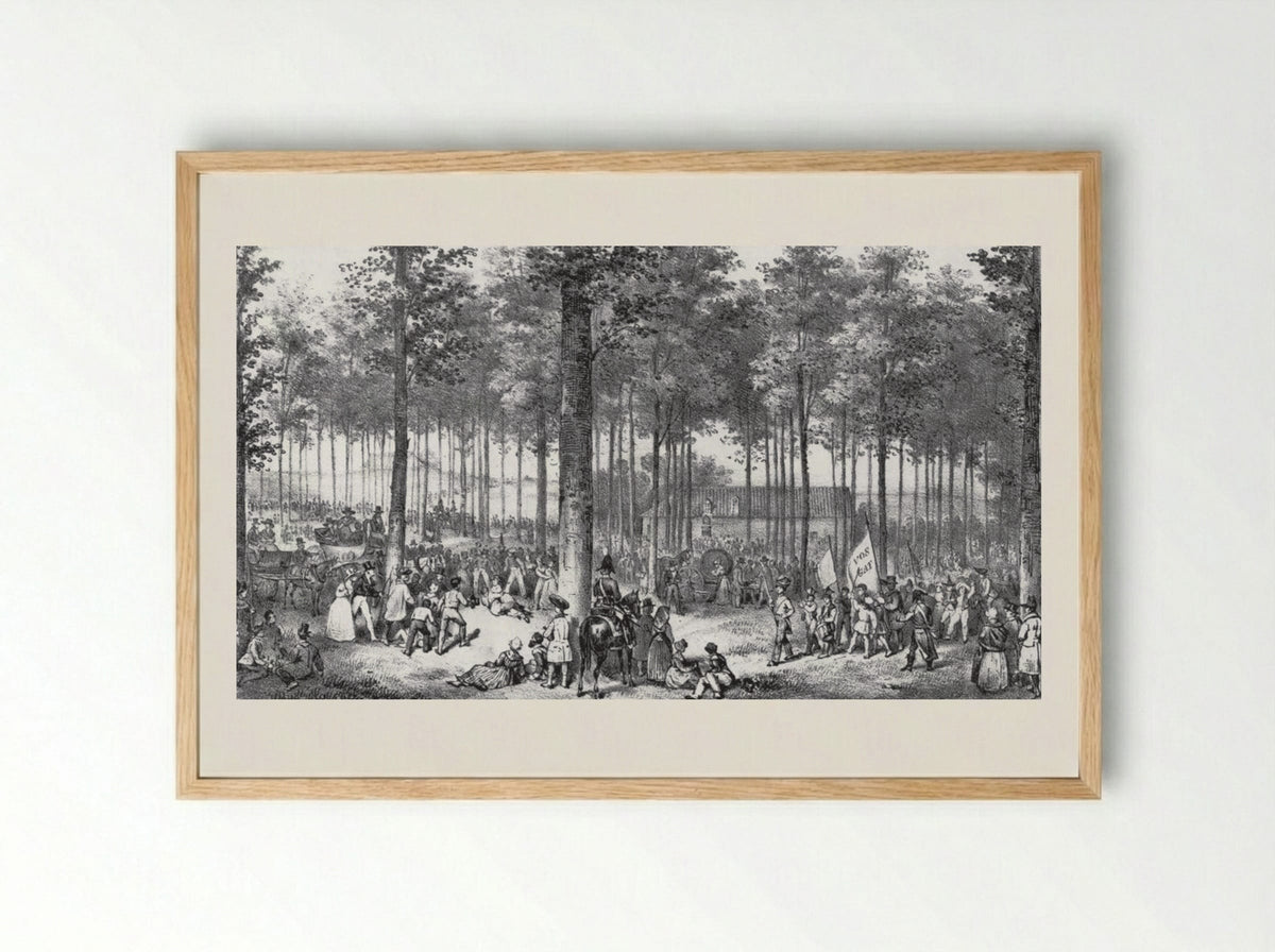 Gezicht op het oude paleis van justitie - Jean Baptiste Ambroise Marcellin Jobard - Framed Print Wood