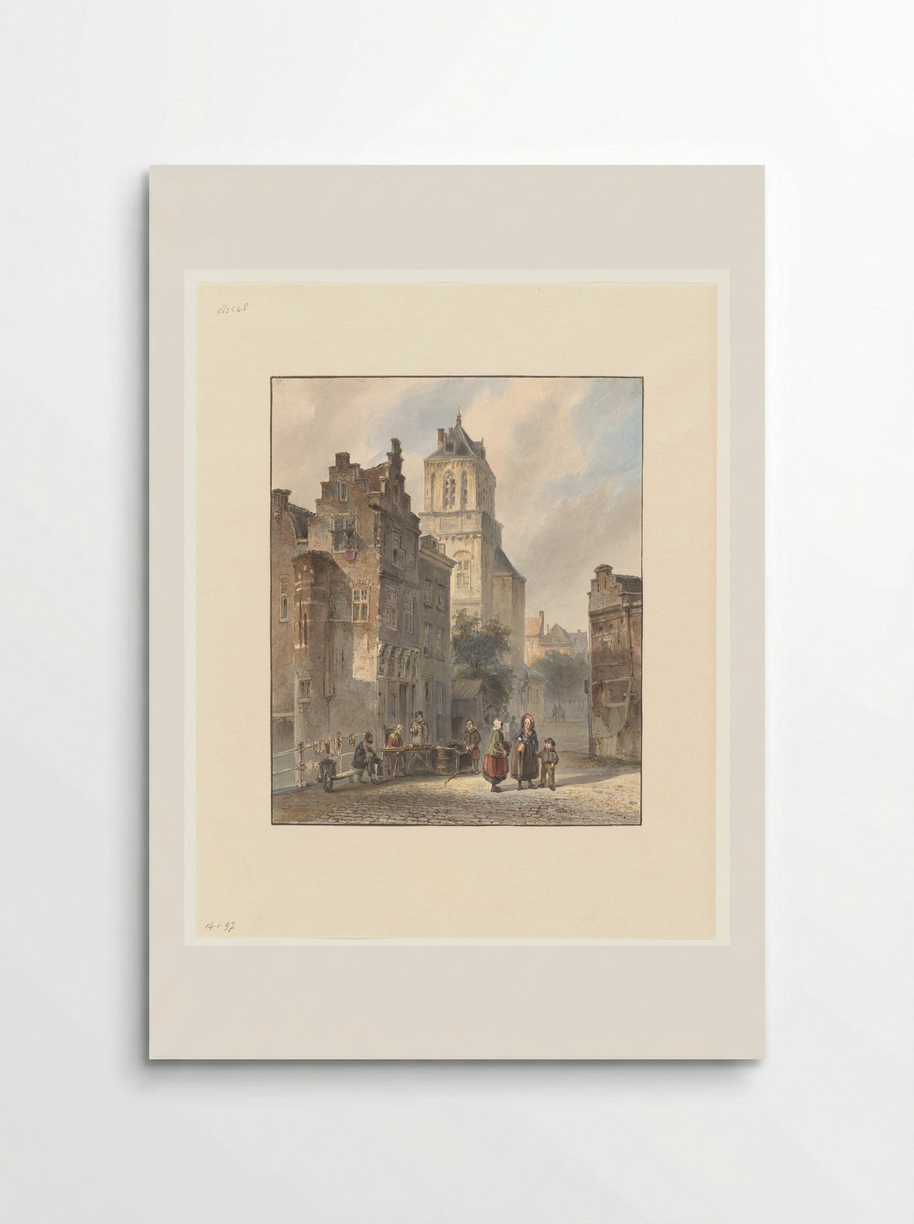 Gezicht op het stadhuis van Delft - Johannes Bosboom - Poster