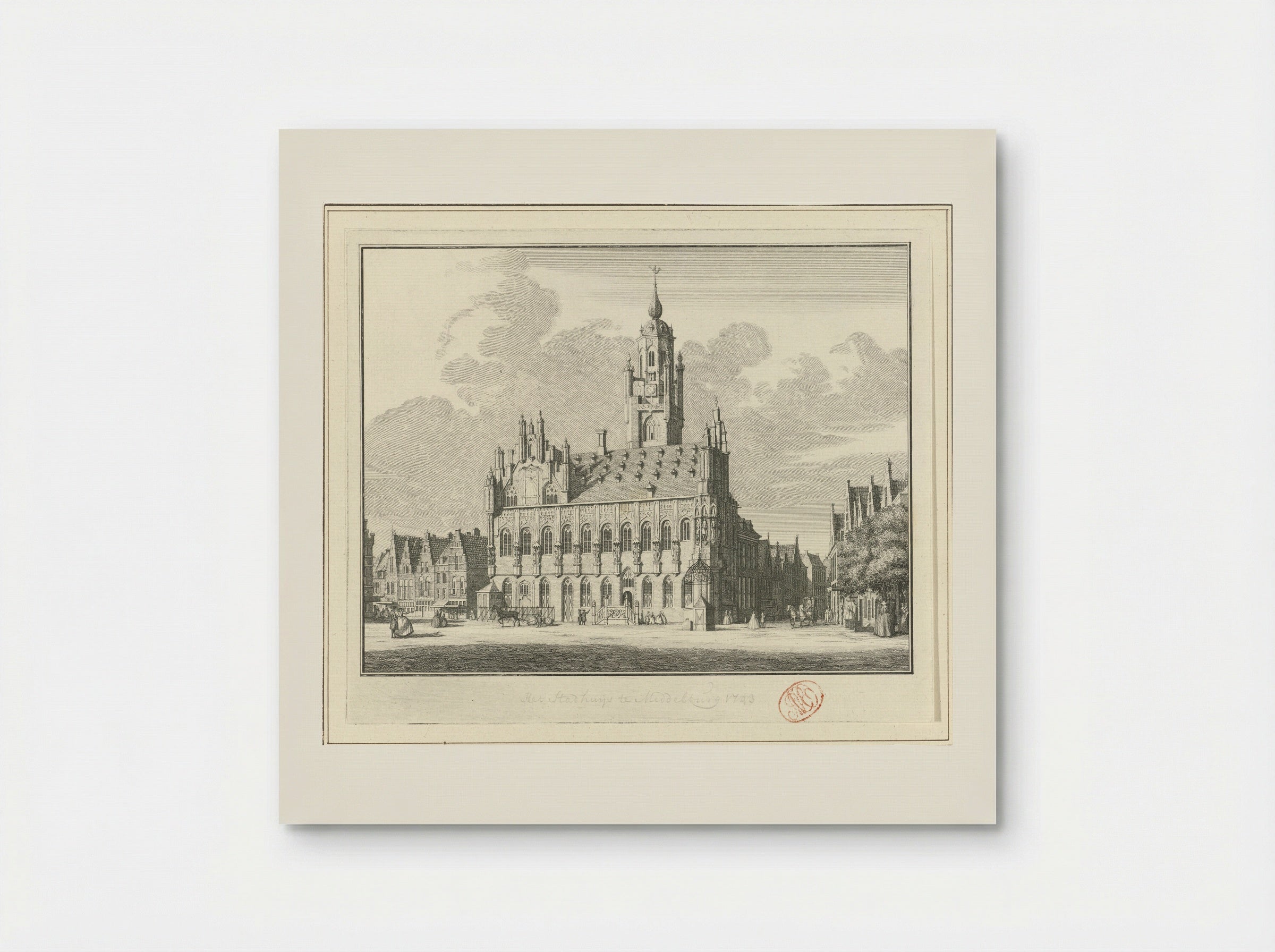 Gezicht op het stadhuis van Middelburg - Jan Caspar Philips - Poster