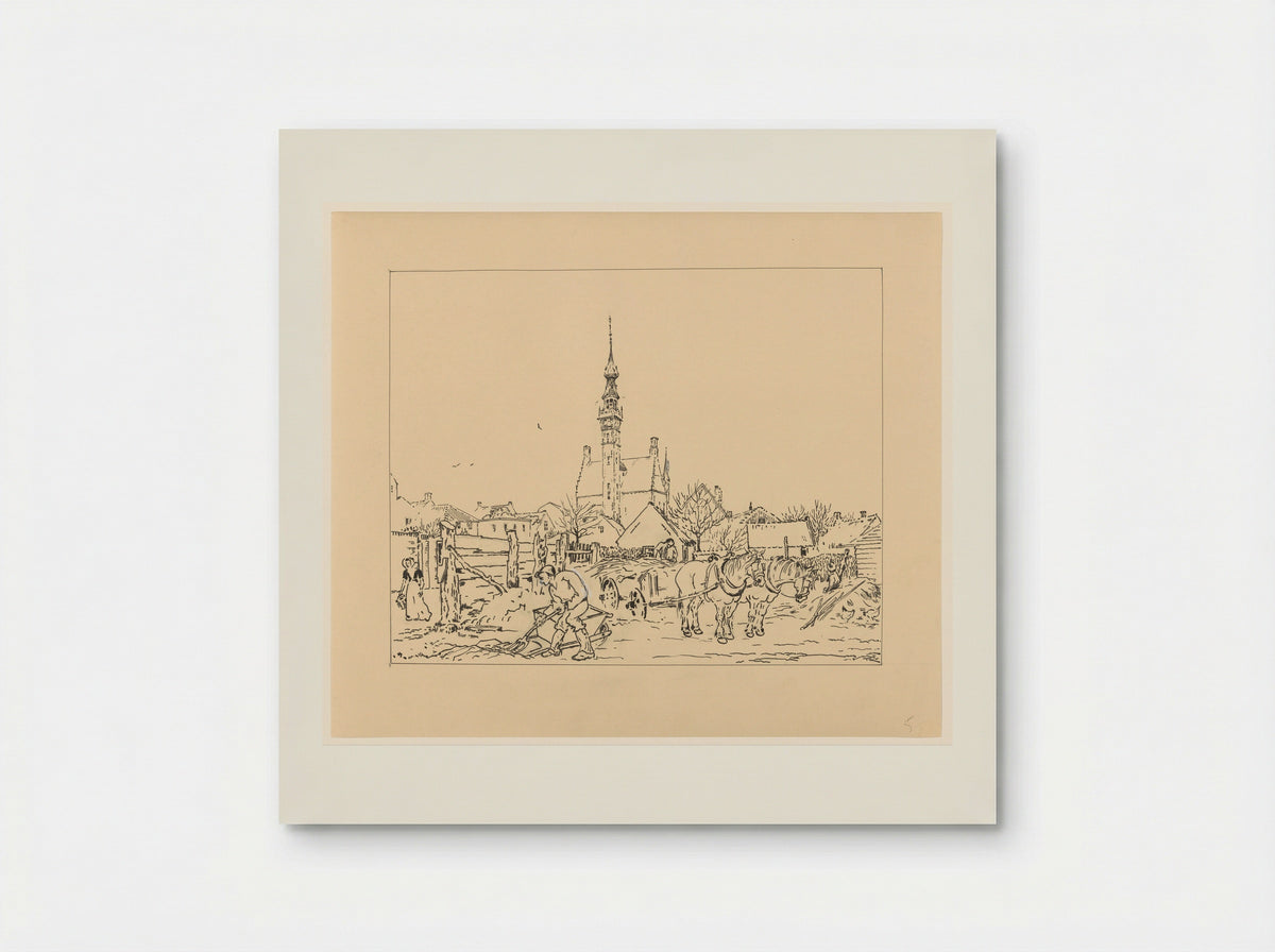 Gezicht op het stadhuis van Veere - Johannes Frederik Engelbert ten Klooster - Poster