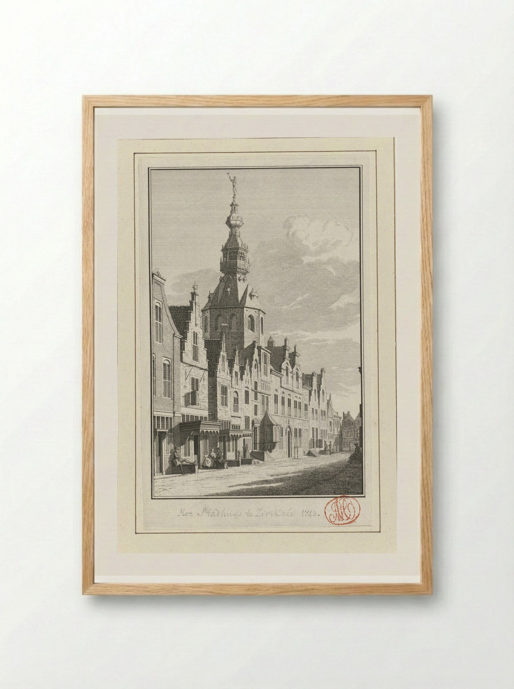 Gezicht op het stadhuis van Zierikzee - Jan Caspar Philips - Framed Print Wood