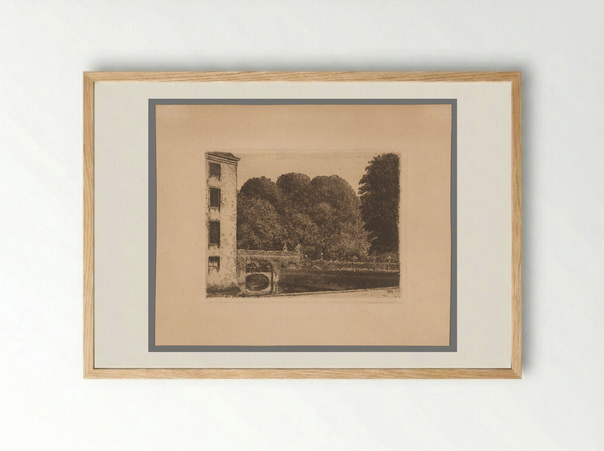 Gezicht op kasteel Amerongen - Barthold Willem Floris van Riemsdijk - Framed Print Wood