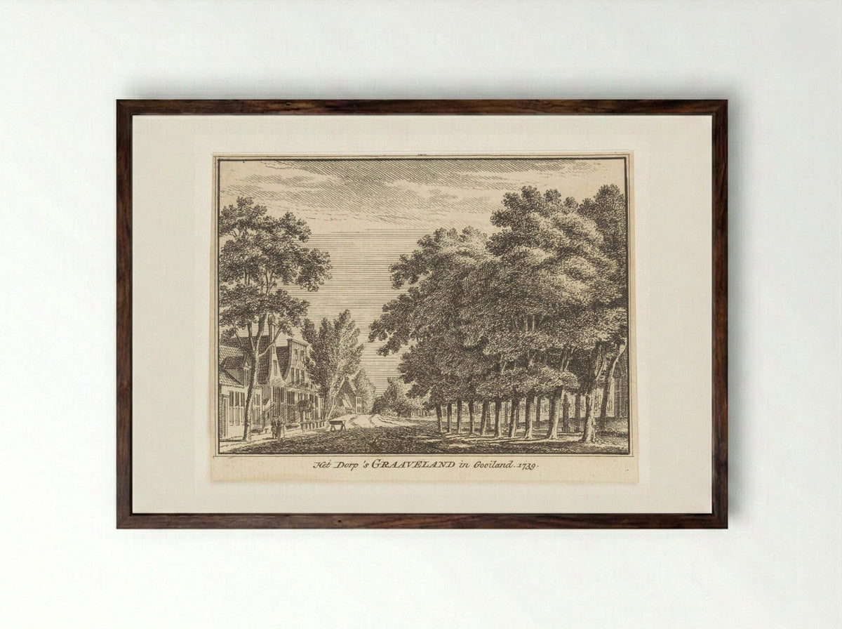 Gezicht op 's-Graveland - Hendrik Spilman - Framed Print Dark Wood