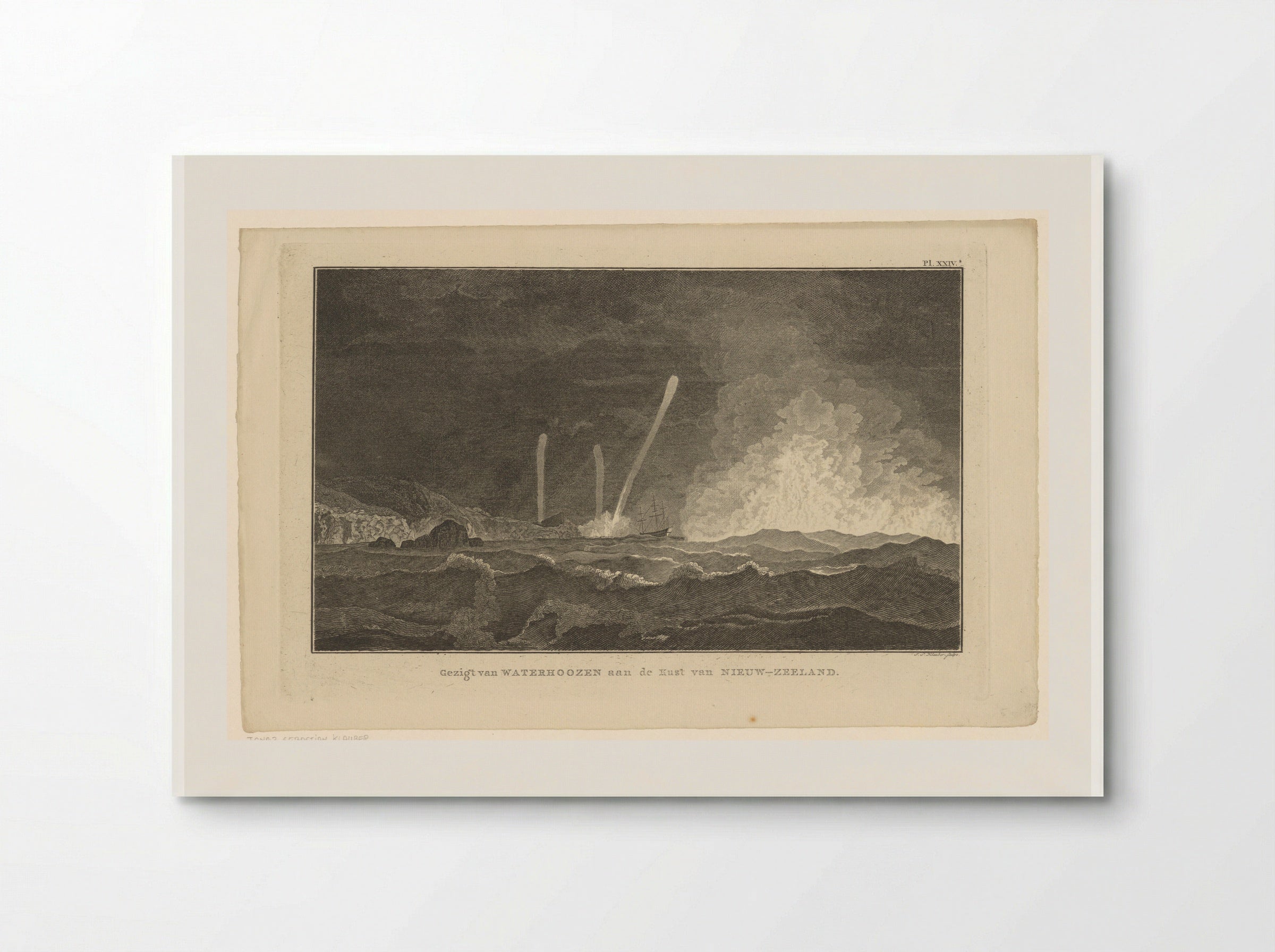 Gezicht op waterhozen aan de kust van Nieuw-Zeeland - Fine Art Print - Poster