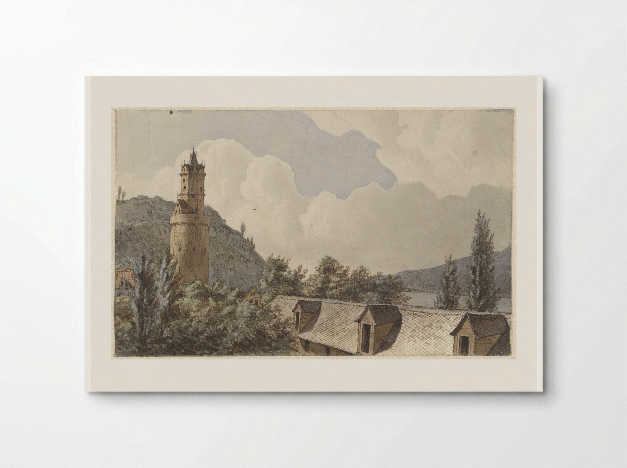 Gezicht over Andernach en de Rijn - Hendrik Abraham Klinkhamer - Poster