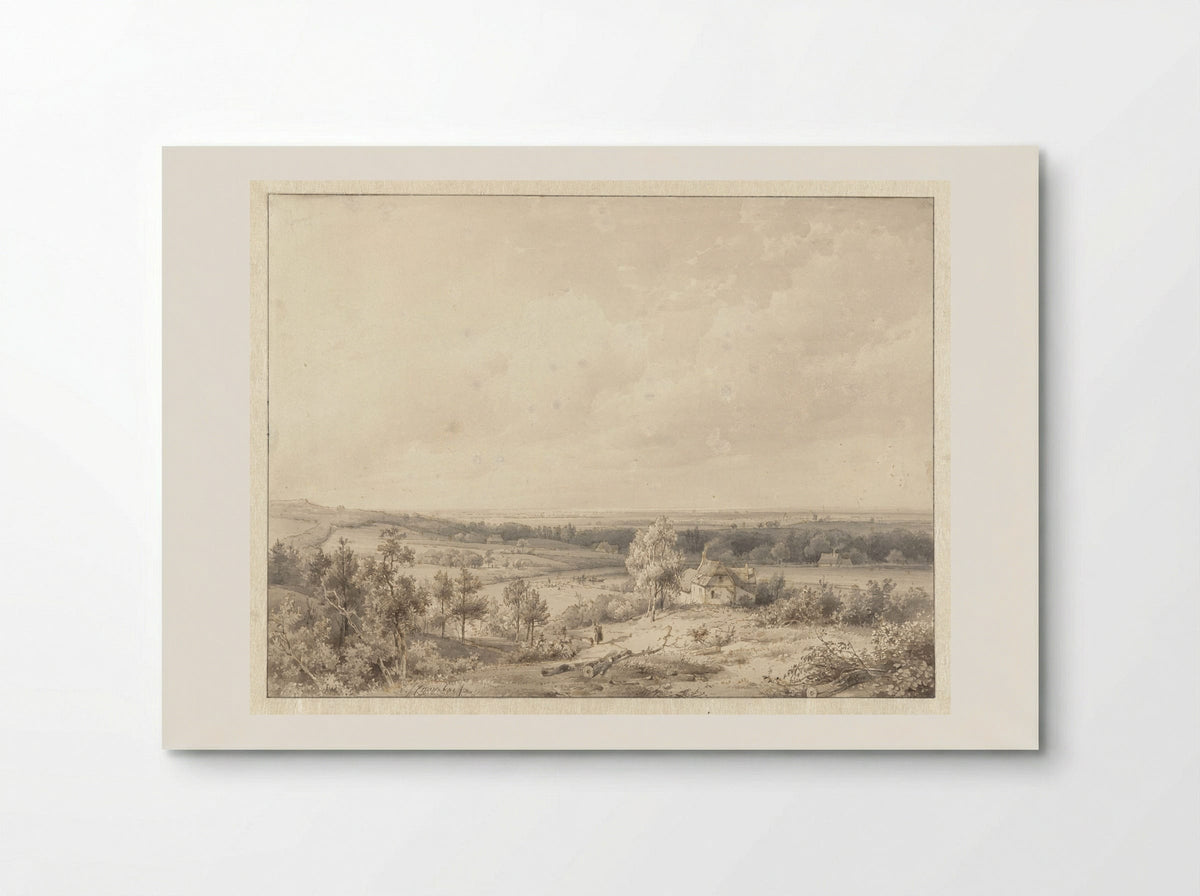 Gezicht richting Alkmaar vanaf de duin te Schoorl - Abraham Johannes Couwenberg - Poster