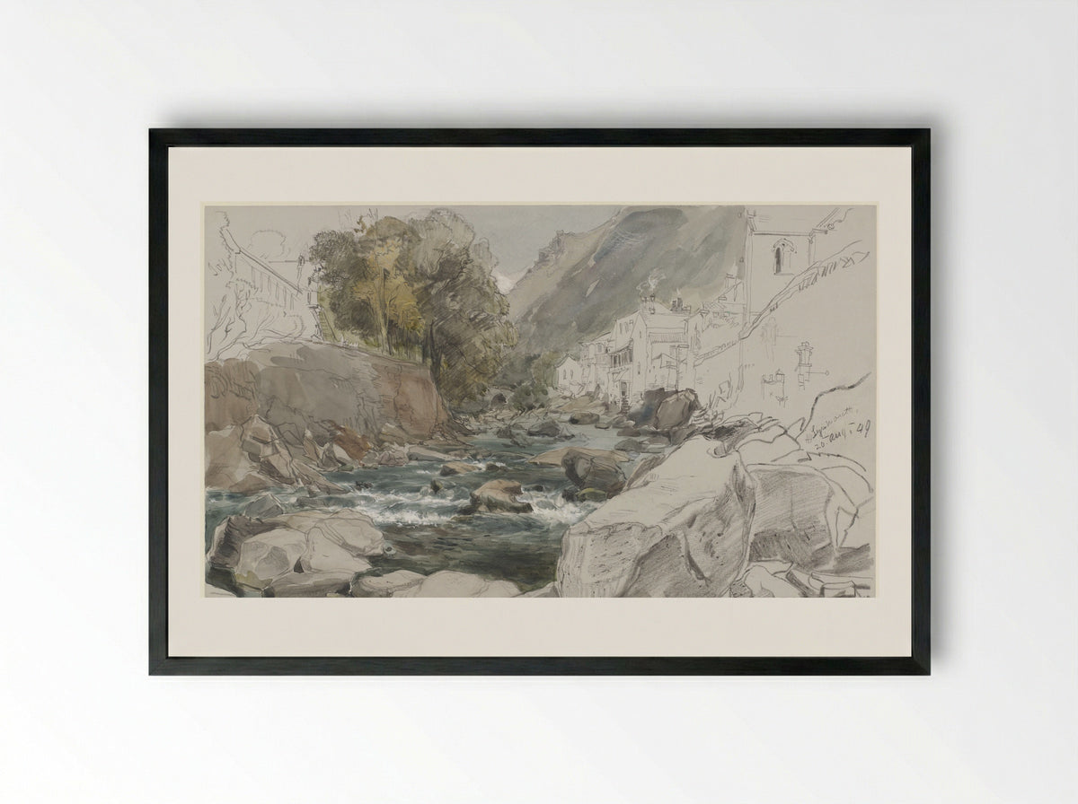 Gezicht te Lynmouth, Devon - James Holland - Framed Print Black