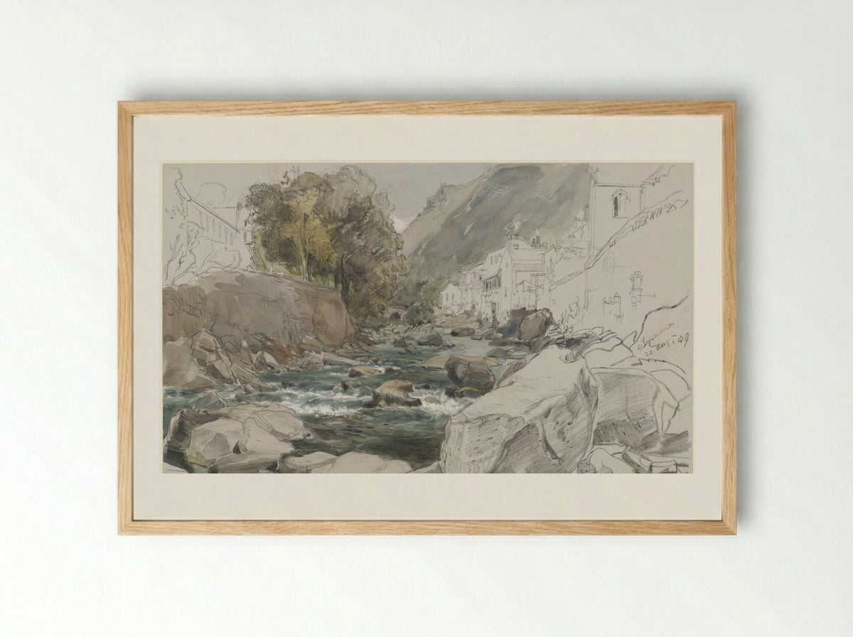 Gezicht te Lynmouth, Devon - James Holland - Framed Print Wood