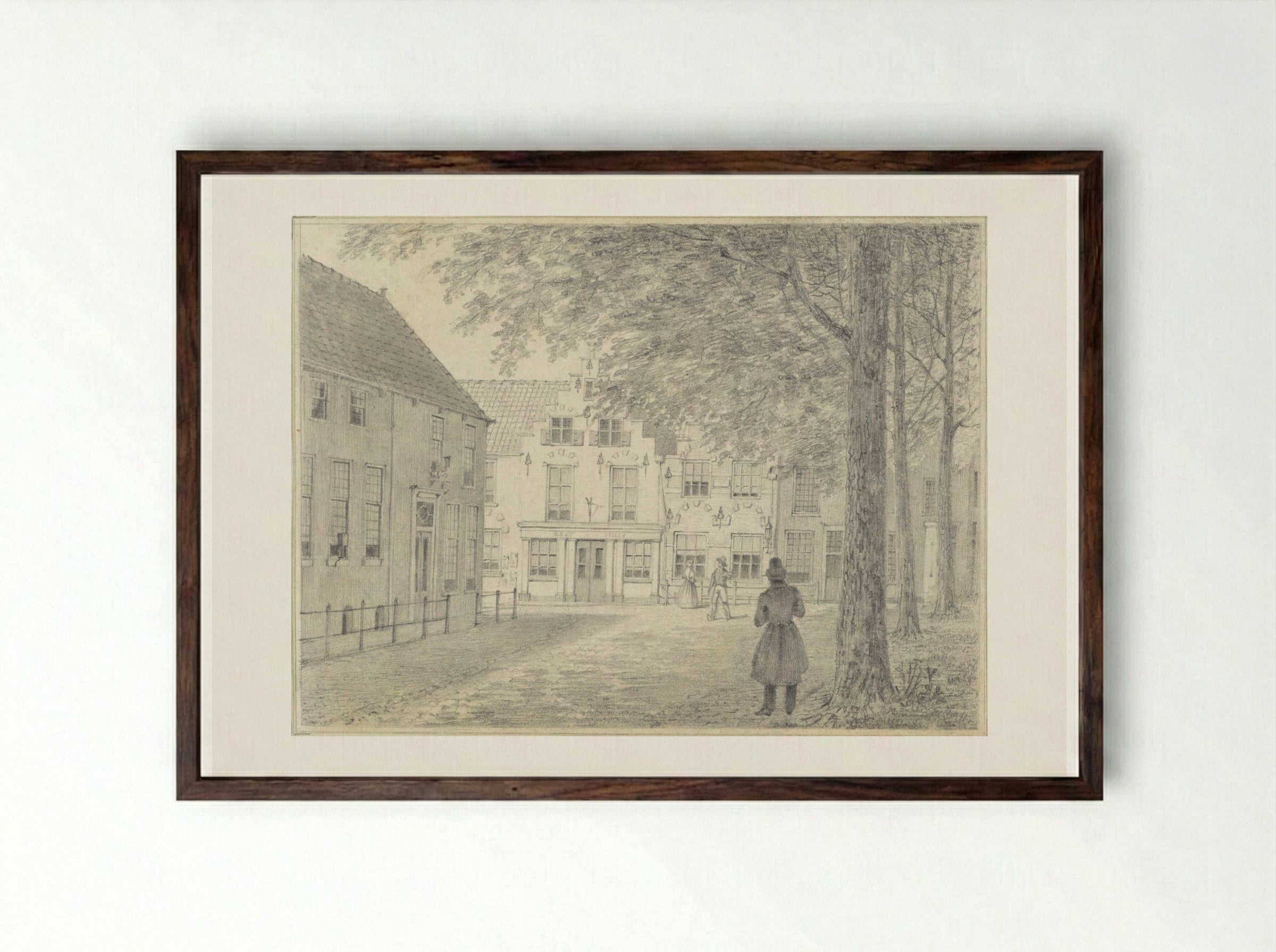Gezicht te Rijswijk - Hendrik Abraham Klinkhamer - Framed Print Dark Wood