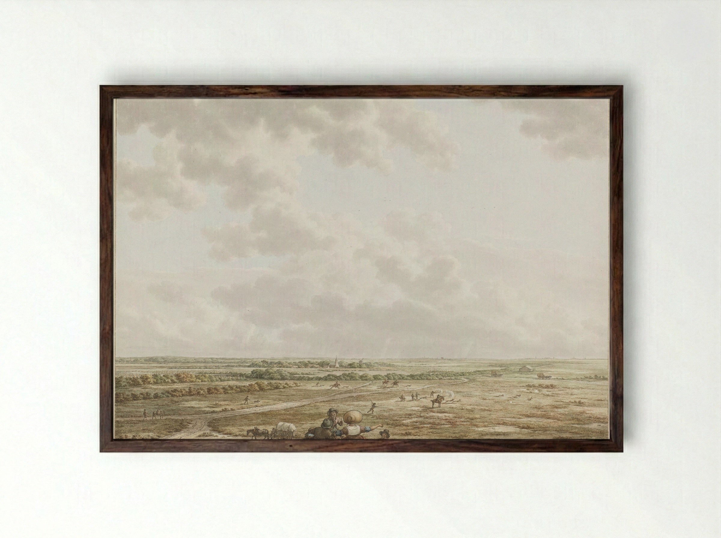 Gezicht van de Tafelberg - Jacob Cats - Framed Print Dark Wood