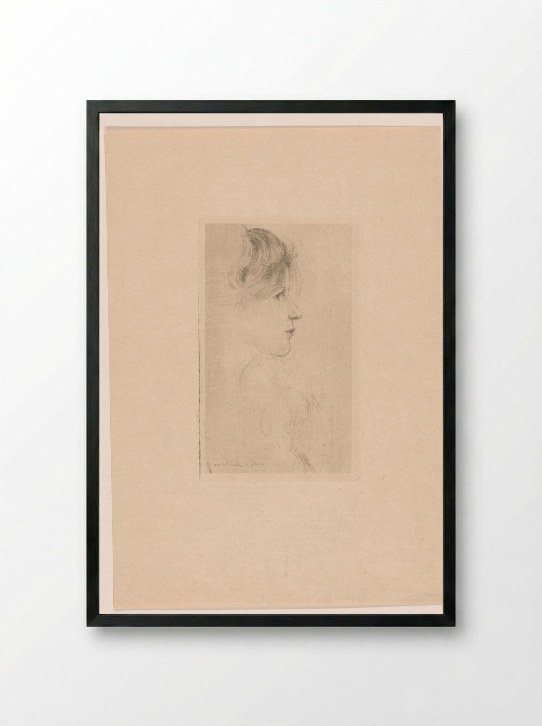Gezicht van een bloemenverkoopster, en profil naar rechts - Philip Zilcken - Framed Print Black