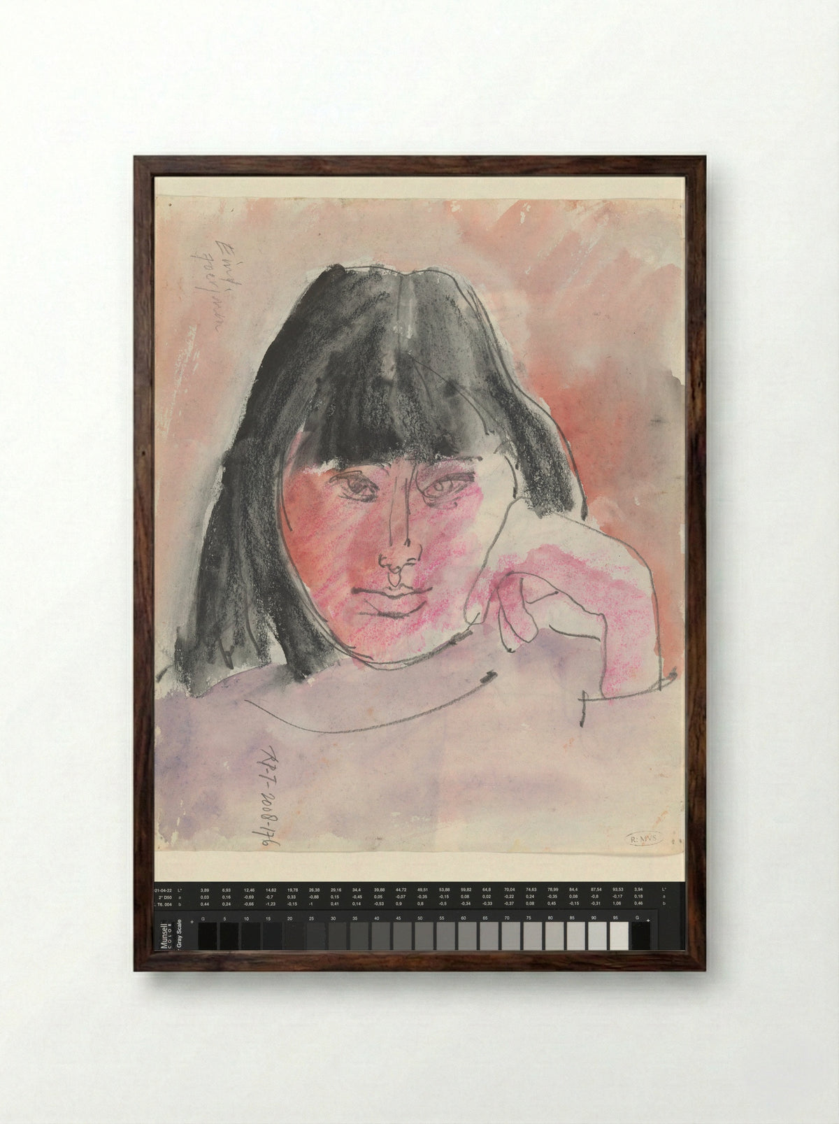 Gezicht van een meisje - Paula Thies - Framed Print Dark Wood