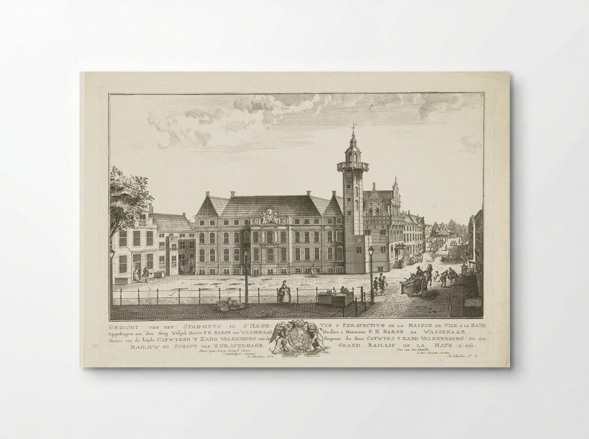 Gezicht van het Stadhuys in 's Hage - Hendrik Florisz Scheurleer - Poster
