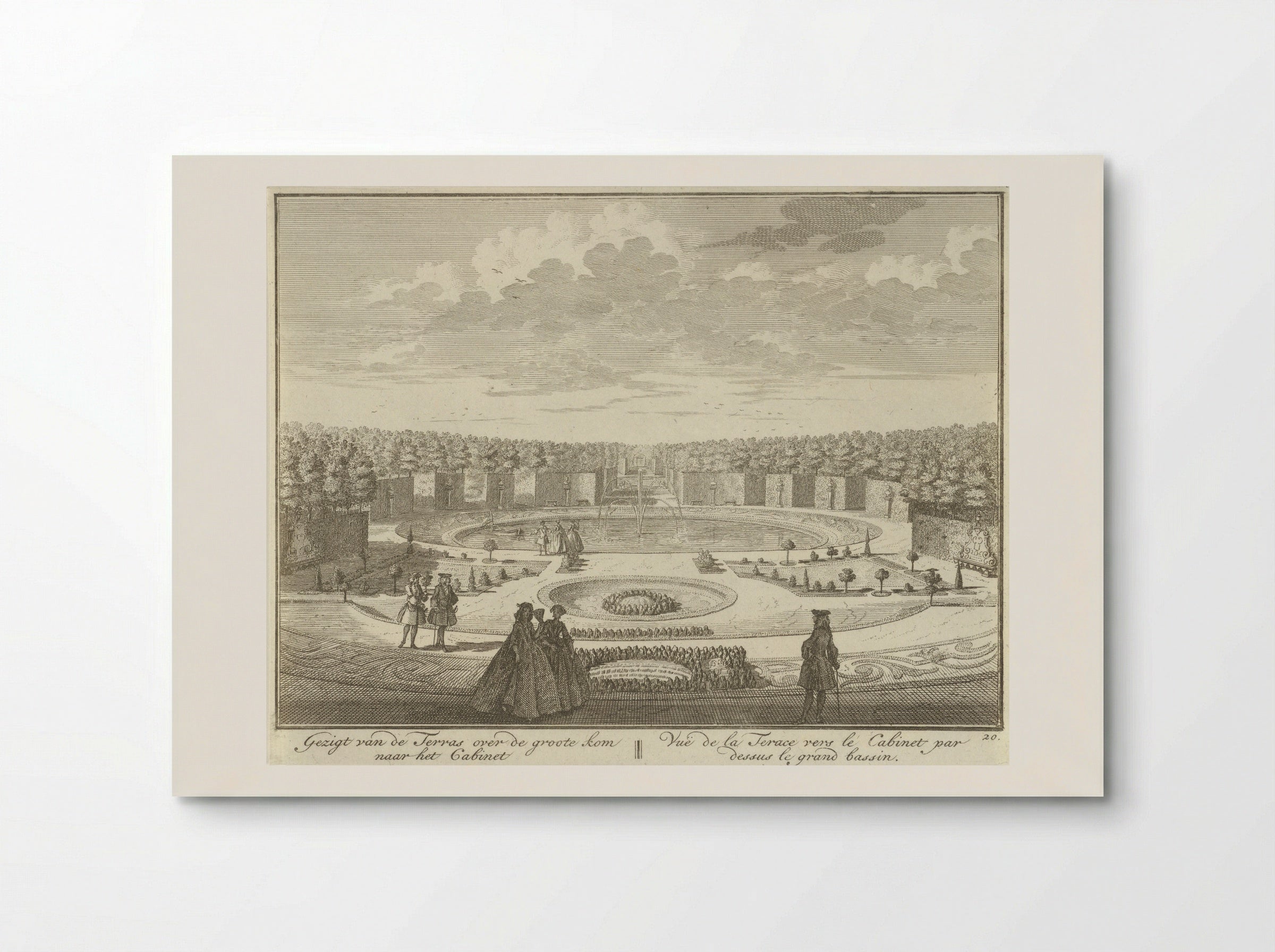 Gezicht vanaf het terras op het grote bassin in de tuin van Huis ter Meer te Maarssen - Hendrik de Leth - Poster