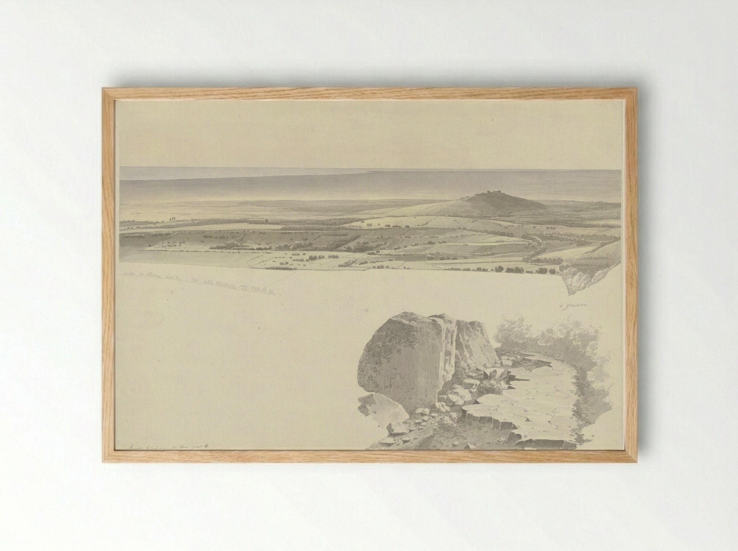 Gezicht vanuit Genzano op Ariccia - Josephus Augustus Knip - Framed Print Wood