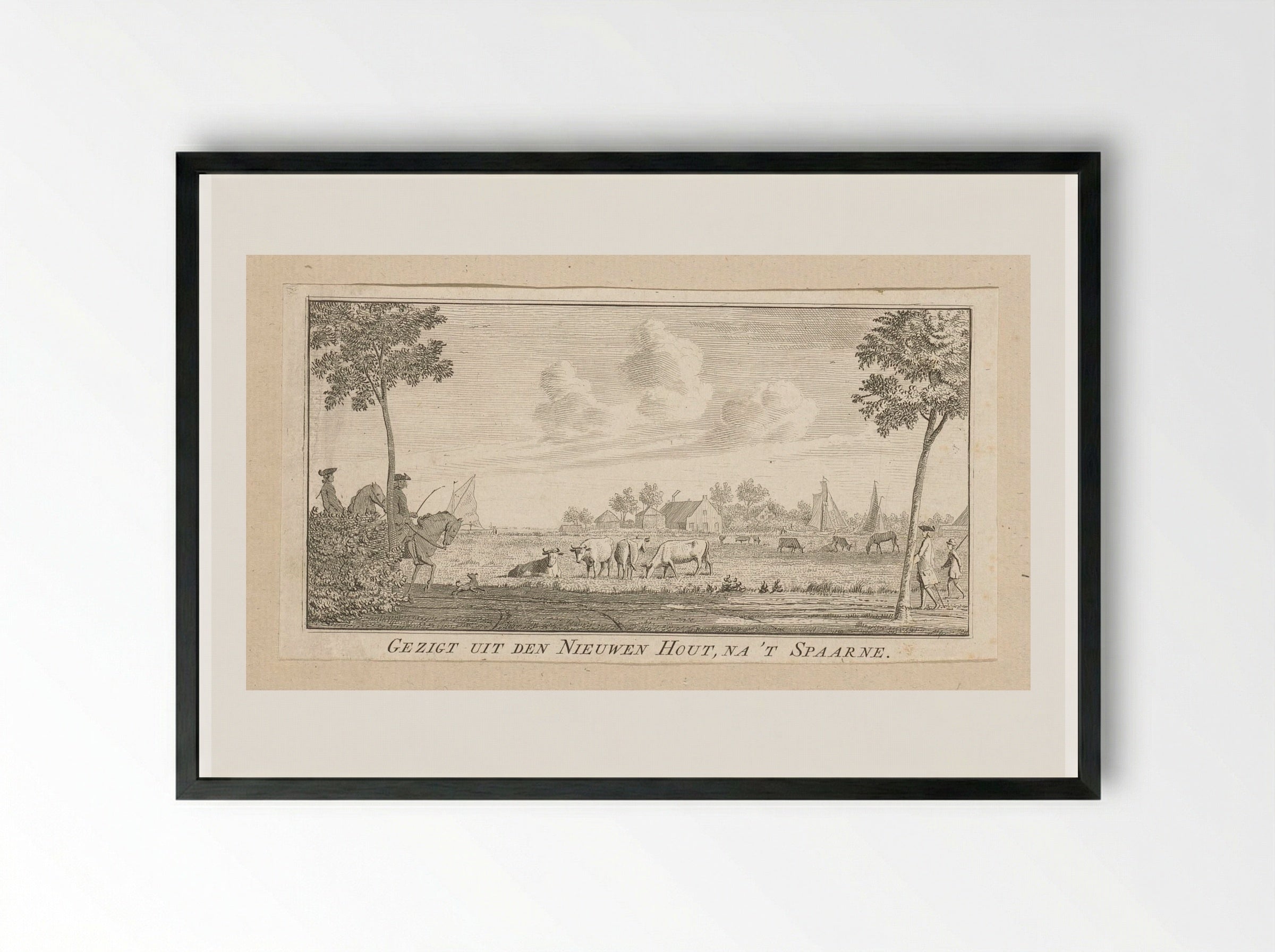 Gezicht vanuit de Nieuwe Hout richting het Spaarne - Cornelis van Noorde - Framed Print Black