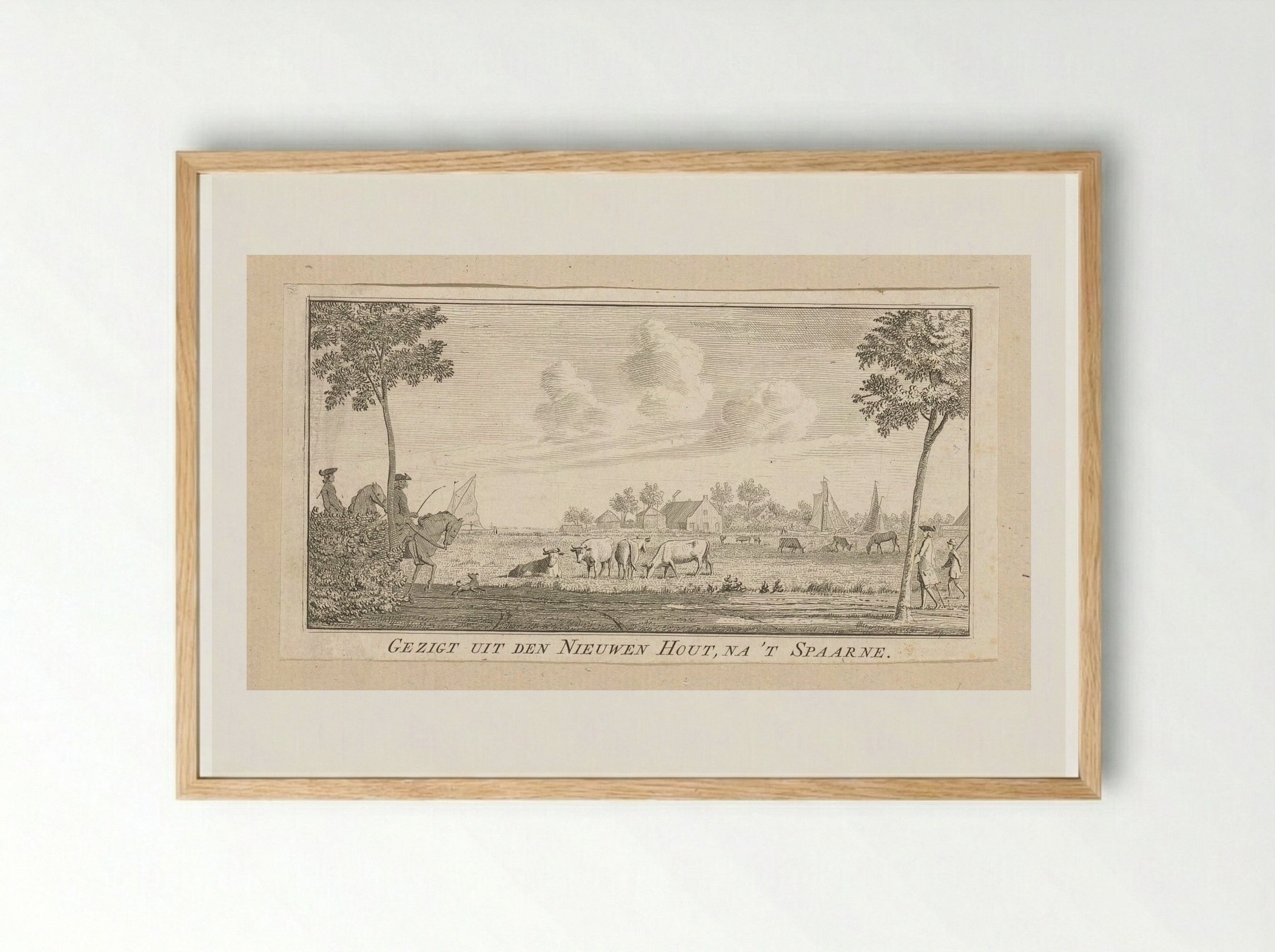 Gezicht vanuit de Nieuwe Hout richting het Spaarne - Cornelis van Noorde - Framed Print Wood