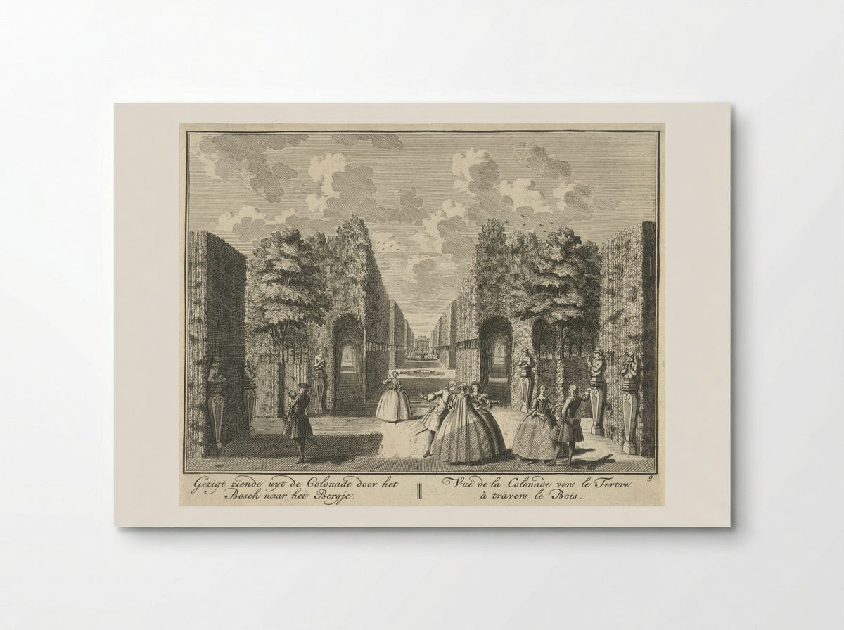 Gezicht vanuit de colonnade op de tuin van Huis ter Meer te Maarssen - Hendrik de Leth - Poster