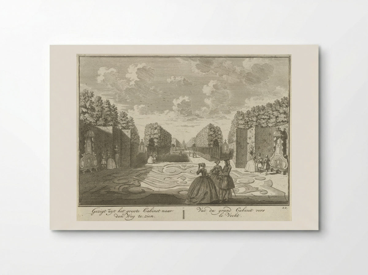 Gezicht vanuit het kabinet op de tuin van Huis ter Meer te Maarssen - Hendrik de Leth - Poster