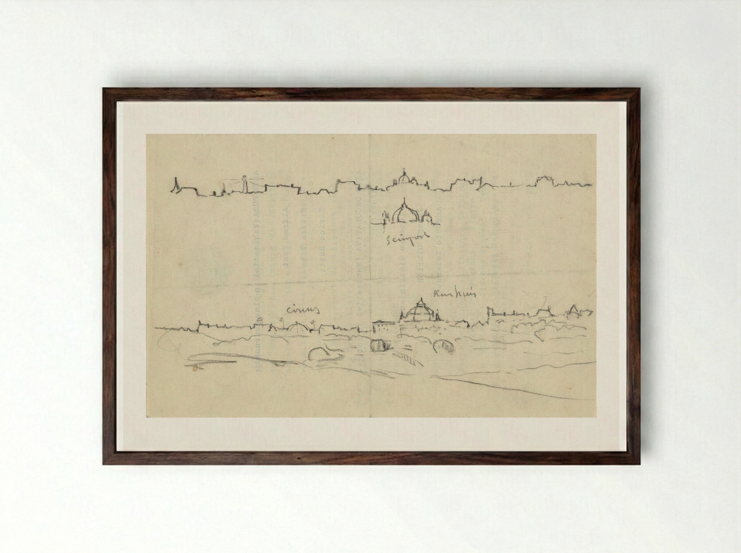 Gezichten van Scheveningen - Adolf le Comte - Framed Print Dark Wood