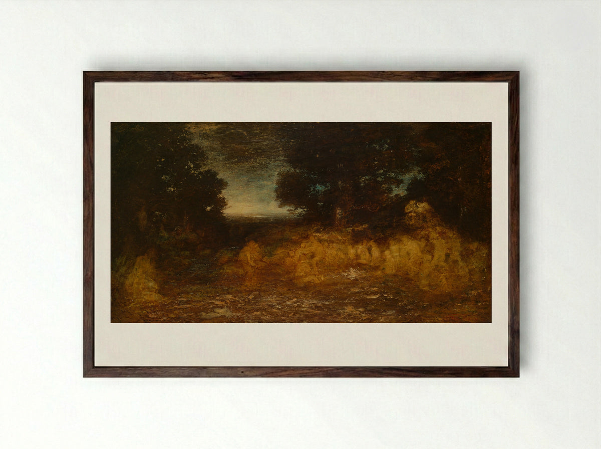 Ghost Dance (The Vision of Life) - Ralph Albert Blakelock - Framed Print Dark Wood
