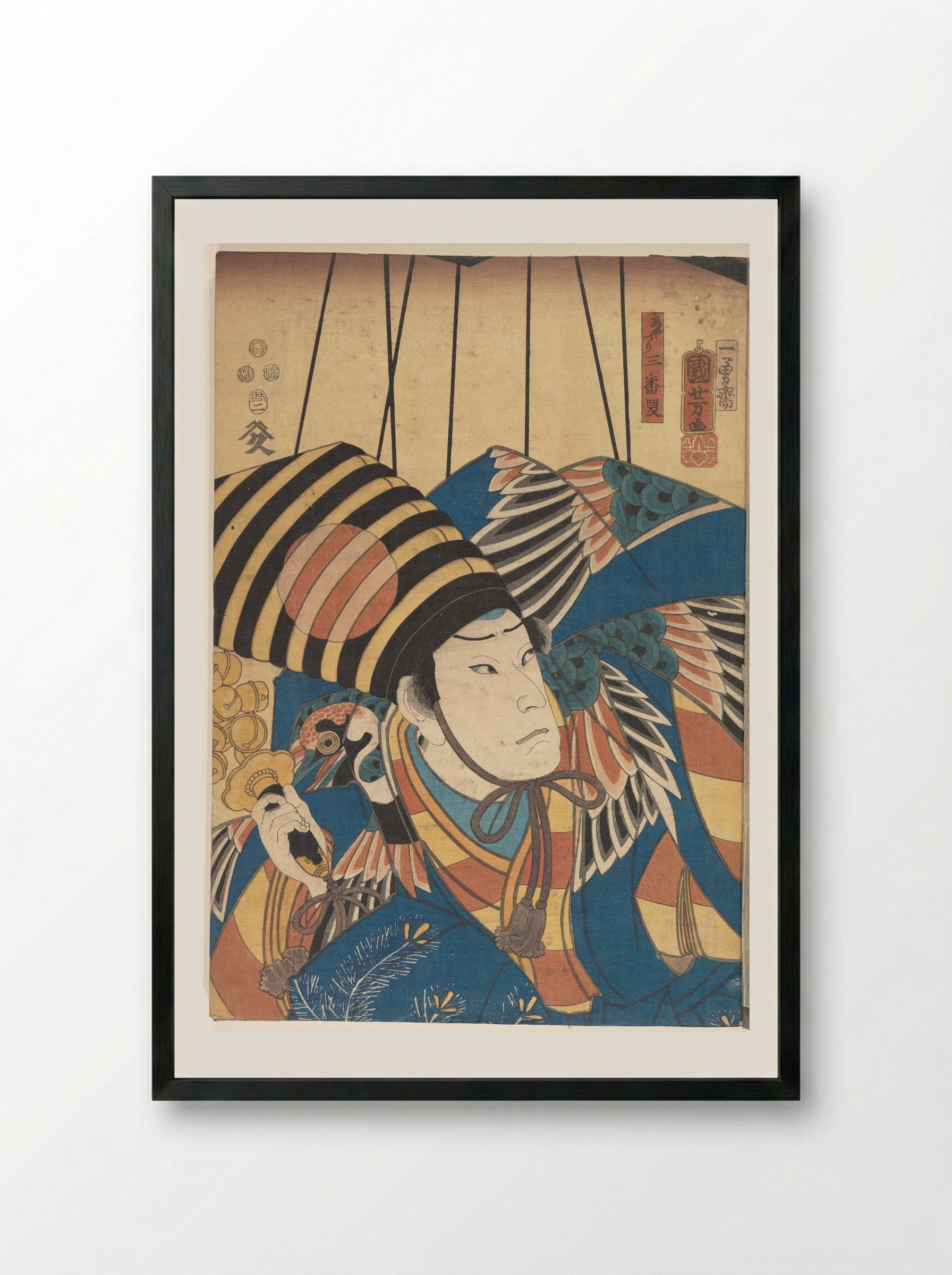 Ghosts and Battle Scenes - Utagawa Kunisada - Framed Print Black