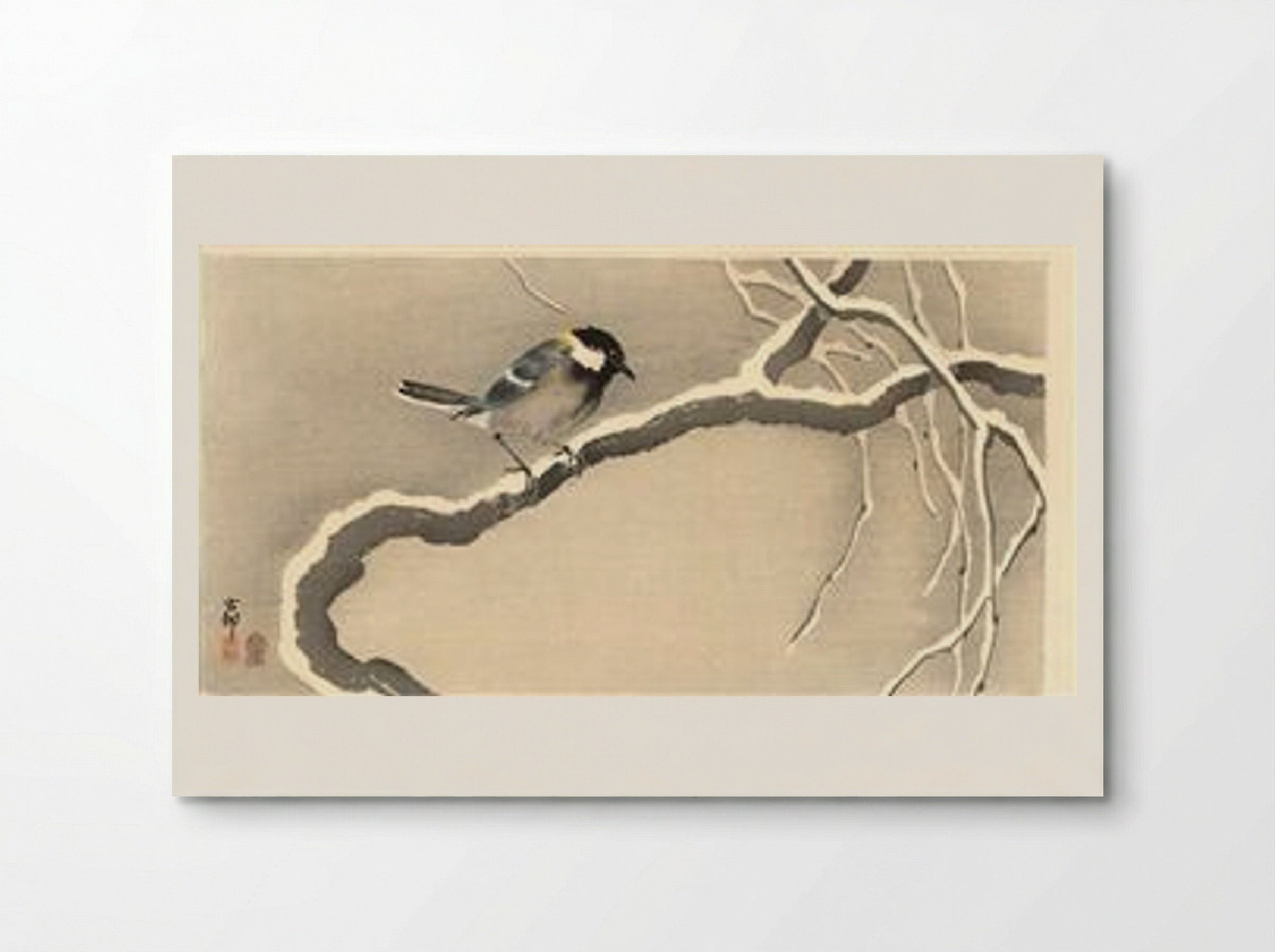 Giant Tit on Snowy Branch - Ohara Koson - Poster