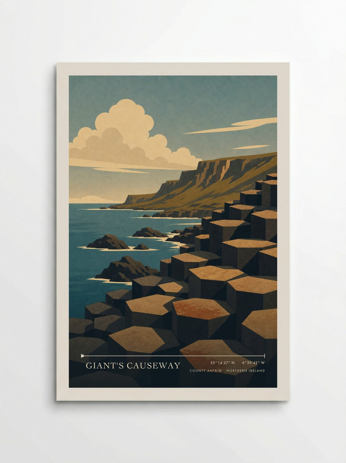 Giant's Causeway Northern Ireland Travel Poster - Poster
