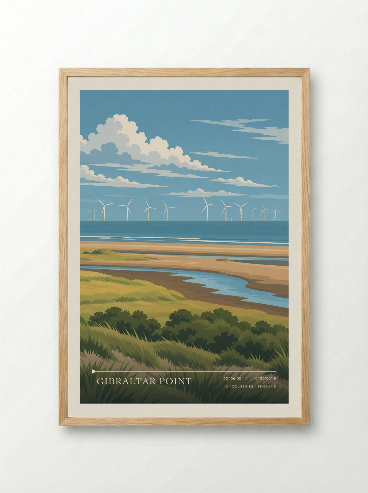 Gibraltar Point, Lincolnshire | Travel Poster - Framed Print Wood