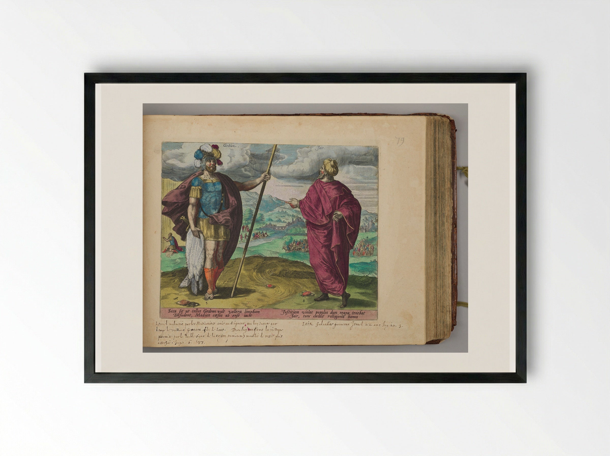Gideon and Jair - Hans Collaert the Elder - Framed Print Black