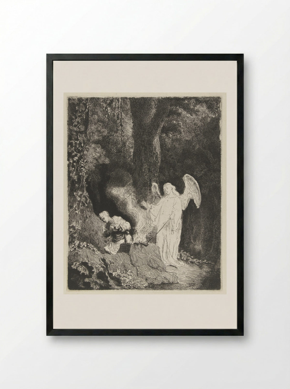 Gideon's Sacrifice - Ferdinand Bol - Framed Print Black