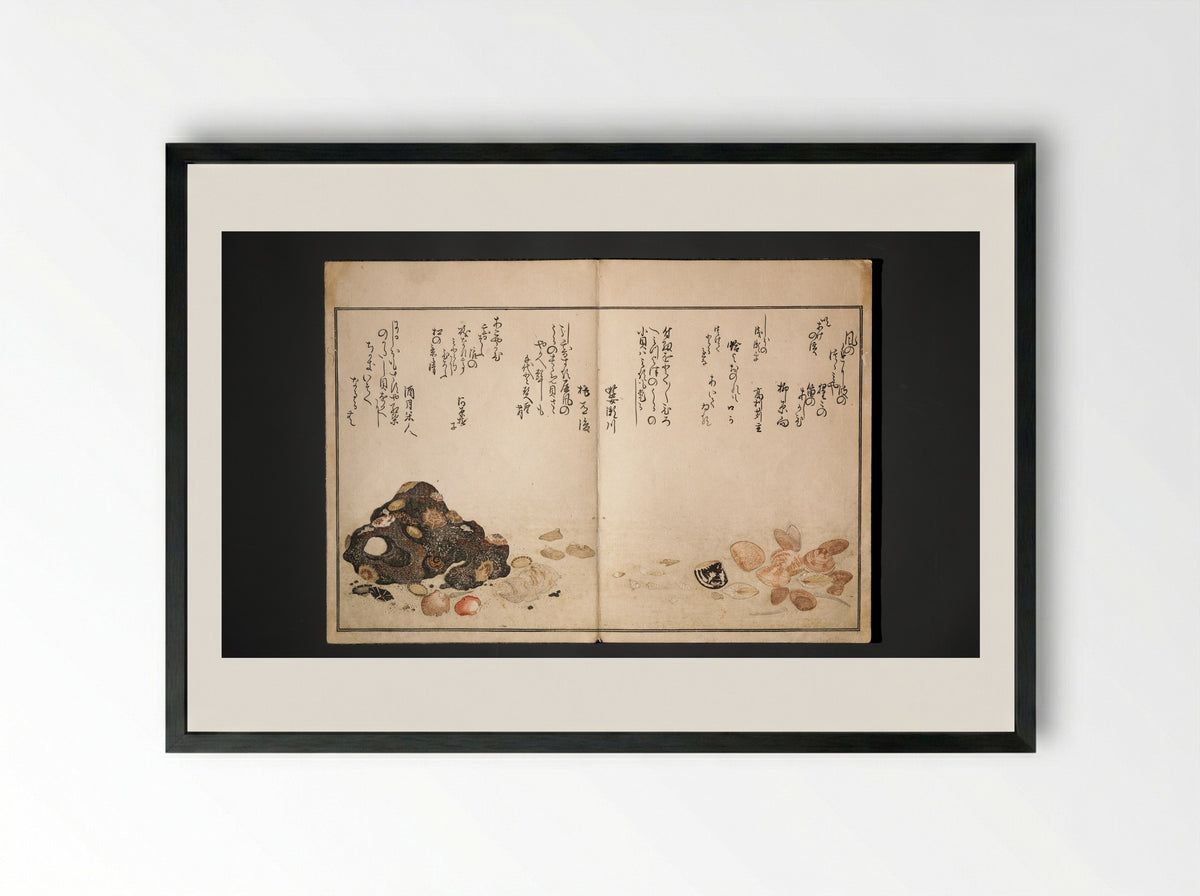 Gifts of the Ebb Tide - Kitagawa Utamaro - Framed Print Black