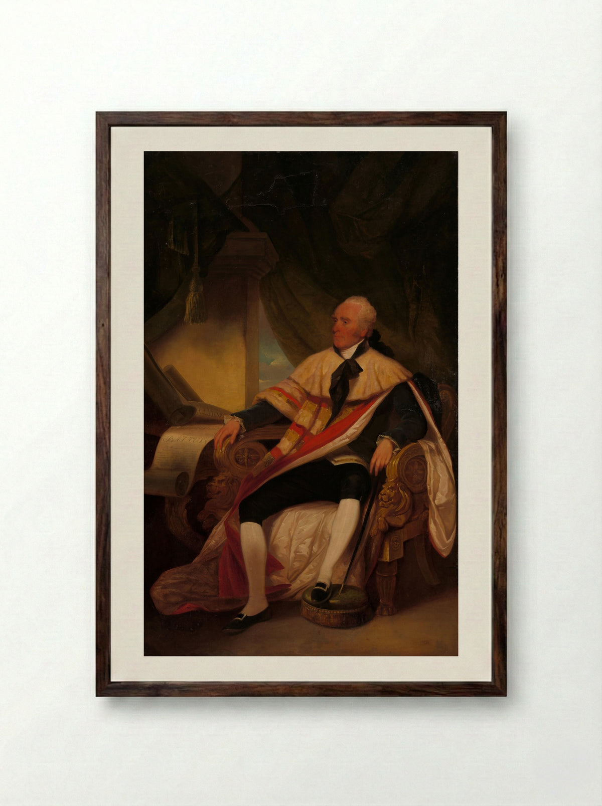 Gilbert Elliot, 1st Earl of Minto - George Chinnery - Framed Print Dark Wood
