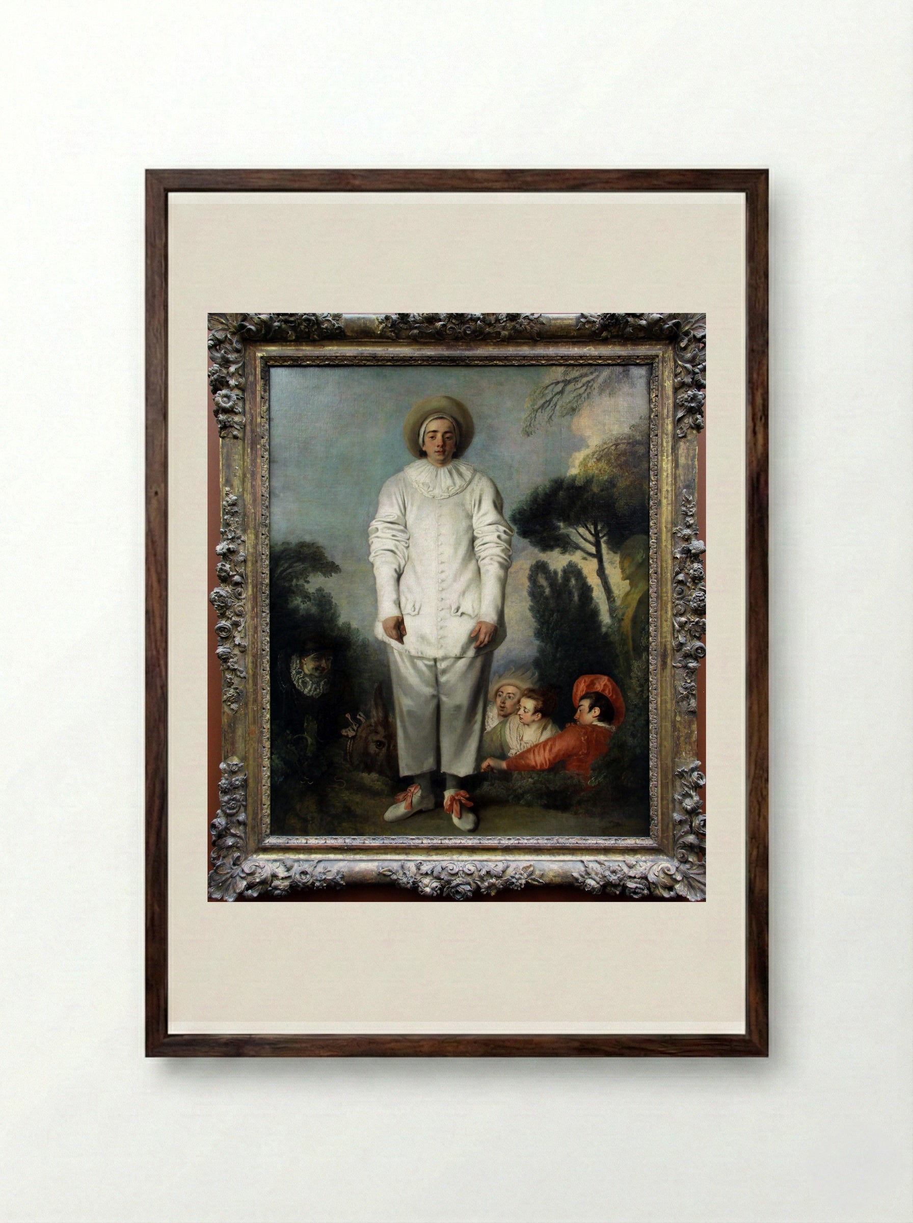 Gilles - Antoine Watteau - Framed Print Dark Wood