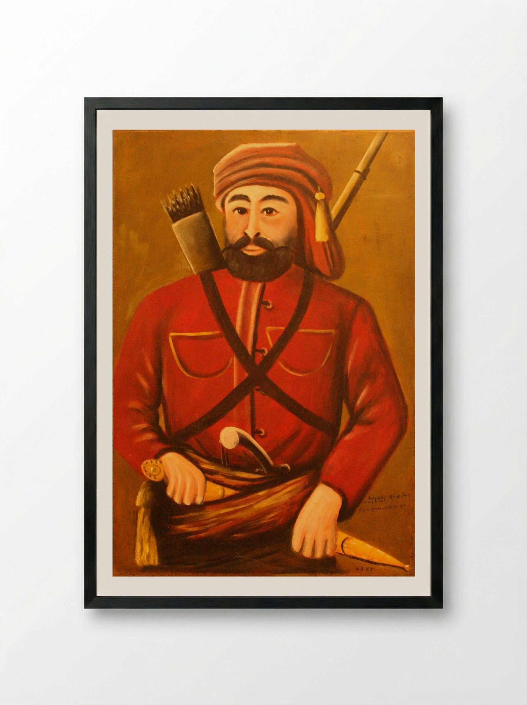 Giorgi Saakadze - Niko Pirosmani - Framed Print Black