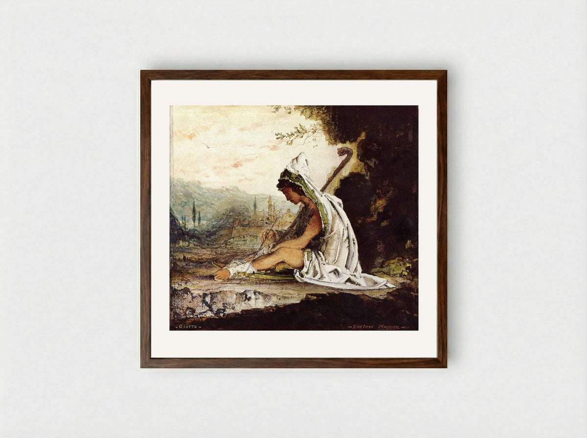 Giotto - Gustave Moreau - Framed Print Dark Wood