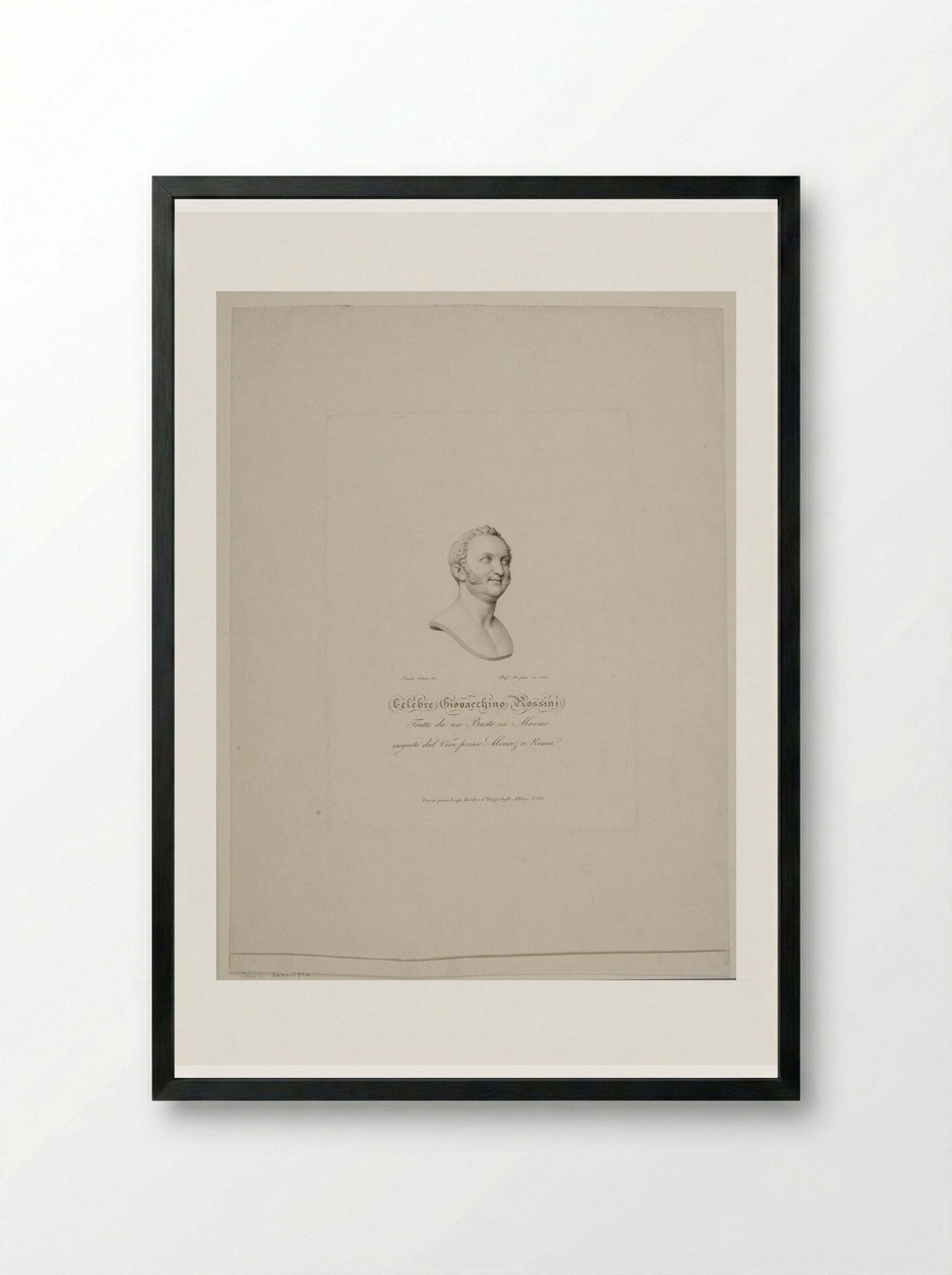Giovacchino Antonio Rossini - Raphael Morghen - Framed Print Black