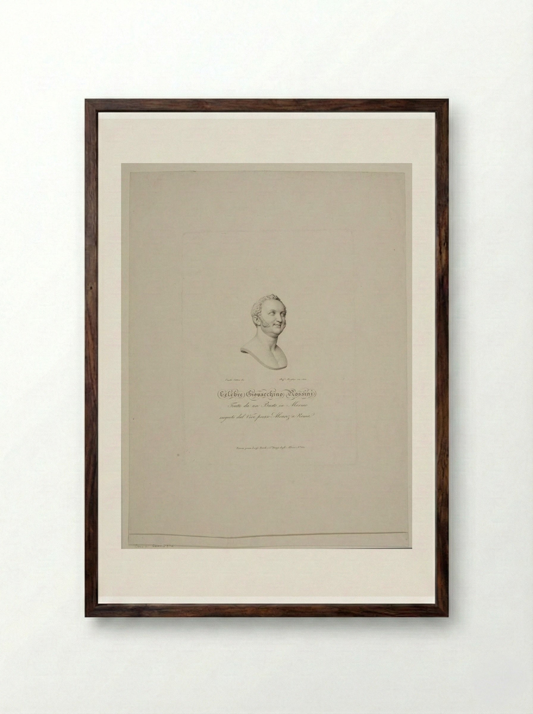 Giovacchino Antonio Rossini - Raphael Morghen - Framed Print Dark Wood