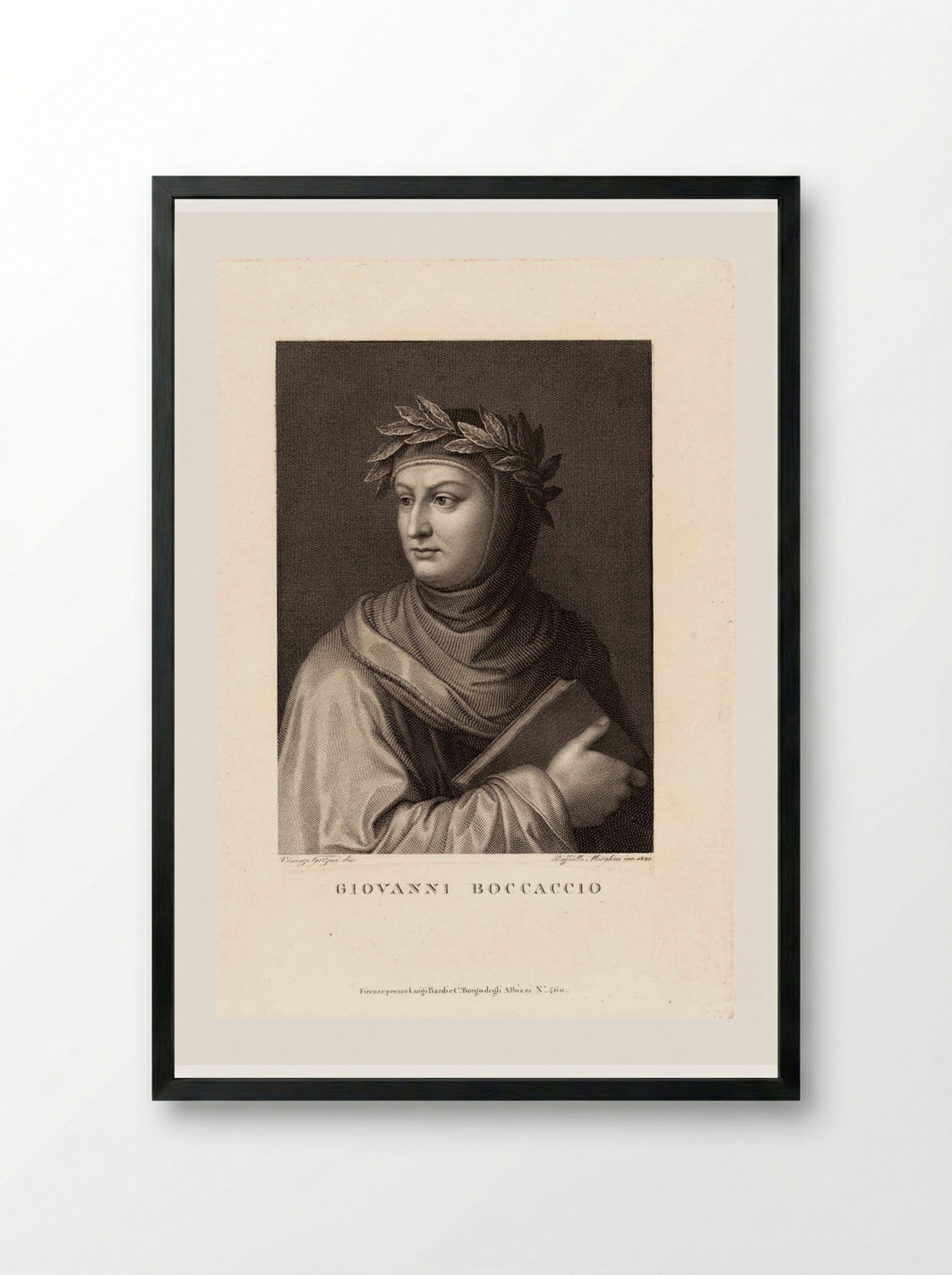 Giovanni Boccaccio - Raffaello Morghen - Framed Print Black