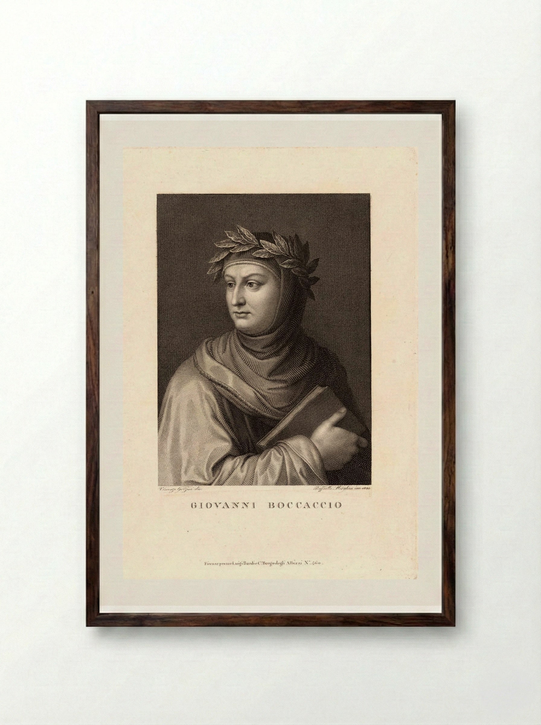Giovanni Boccaccio - Raffaello Morghen - Framed Print Dark Wood