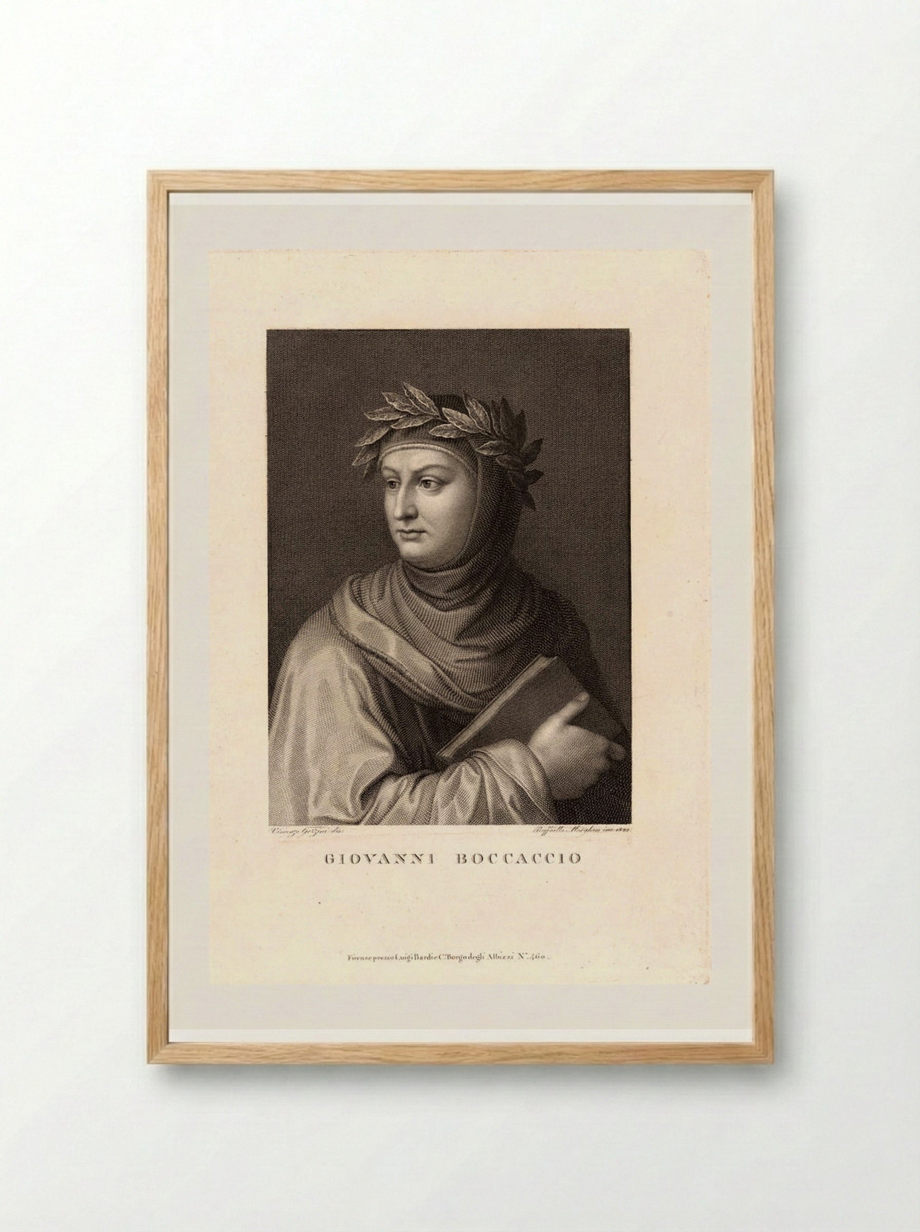 Giovanni Boccaccio - Raffaello Morghen - Framed Print Wood