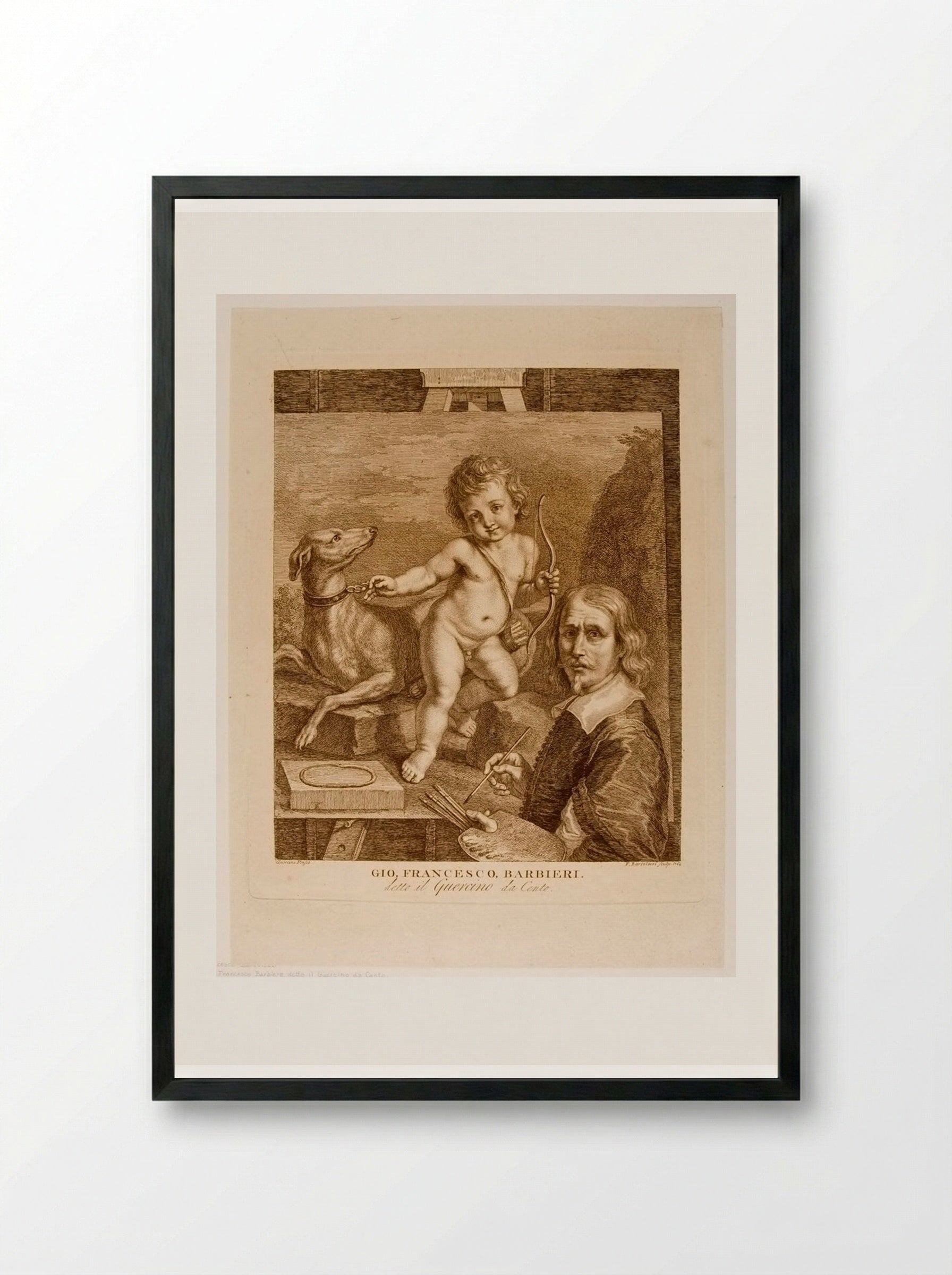 Giovanni Francesco Barbieri, called il Guercino da Cento - Francesco Bartolozzi - Framed Print Black