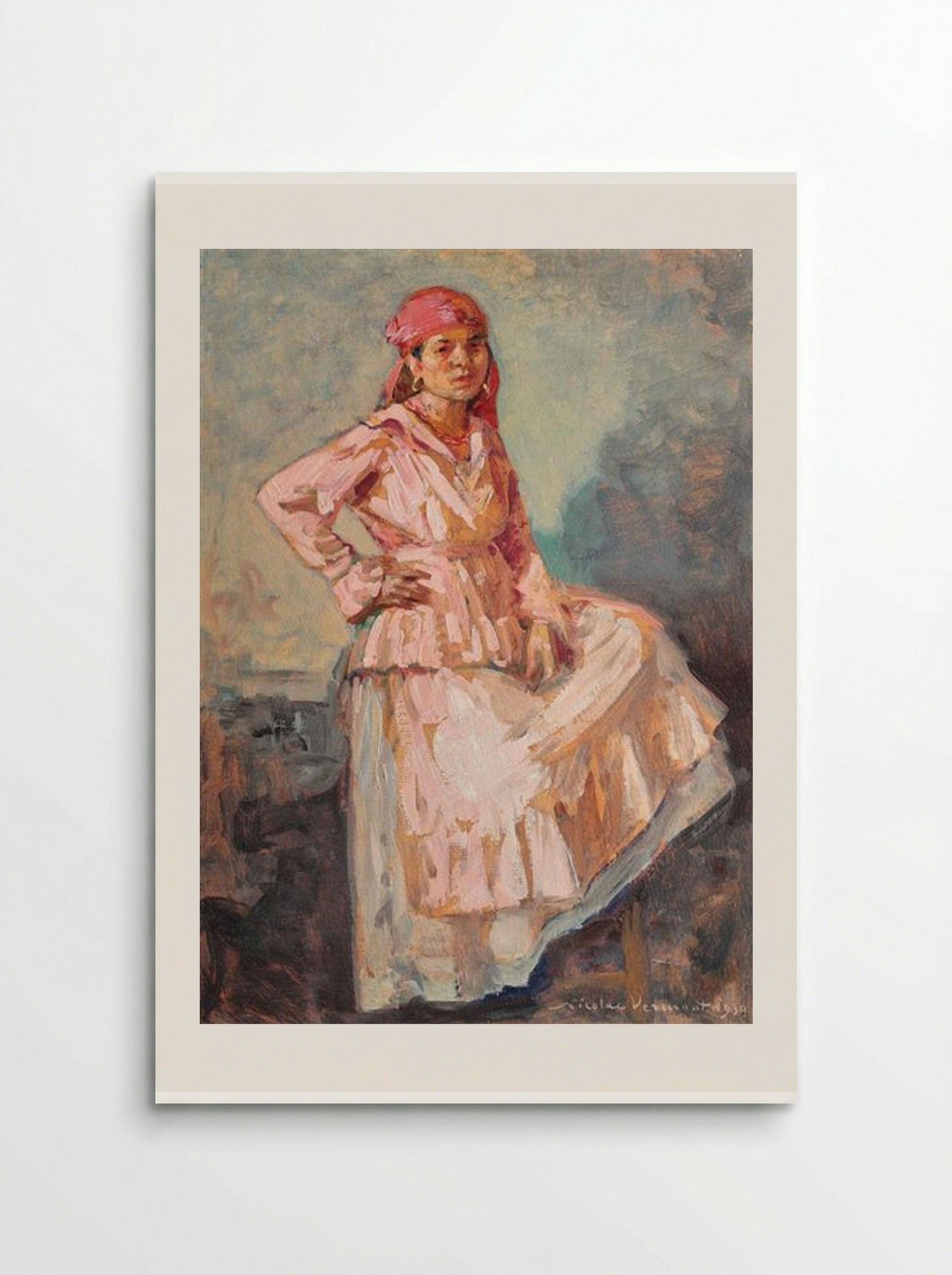 Gipsy Woman with Red Scarf - Nicolae Vermont - Poster